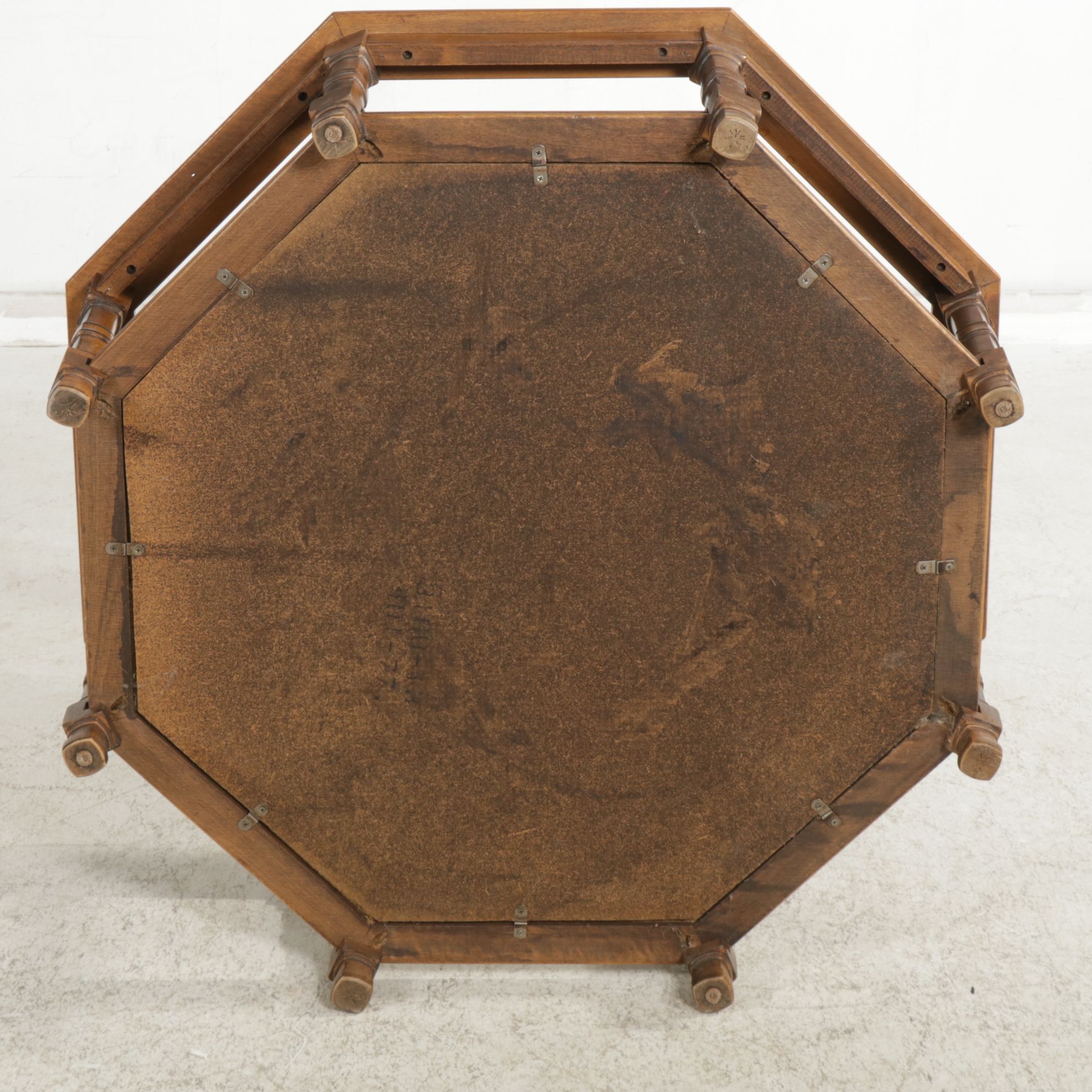 Octagonal Glass-Top Coffee Table, Mid to Late 20th Century