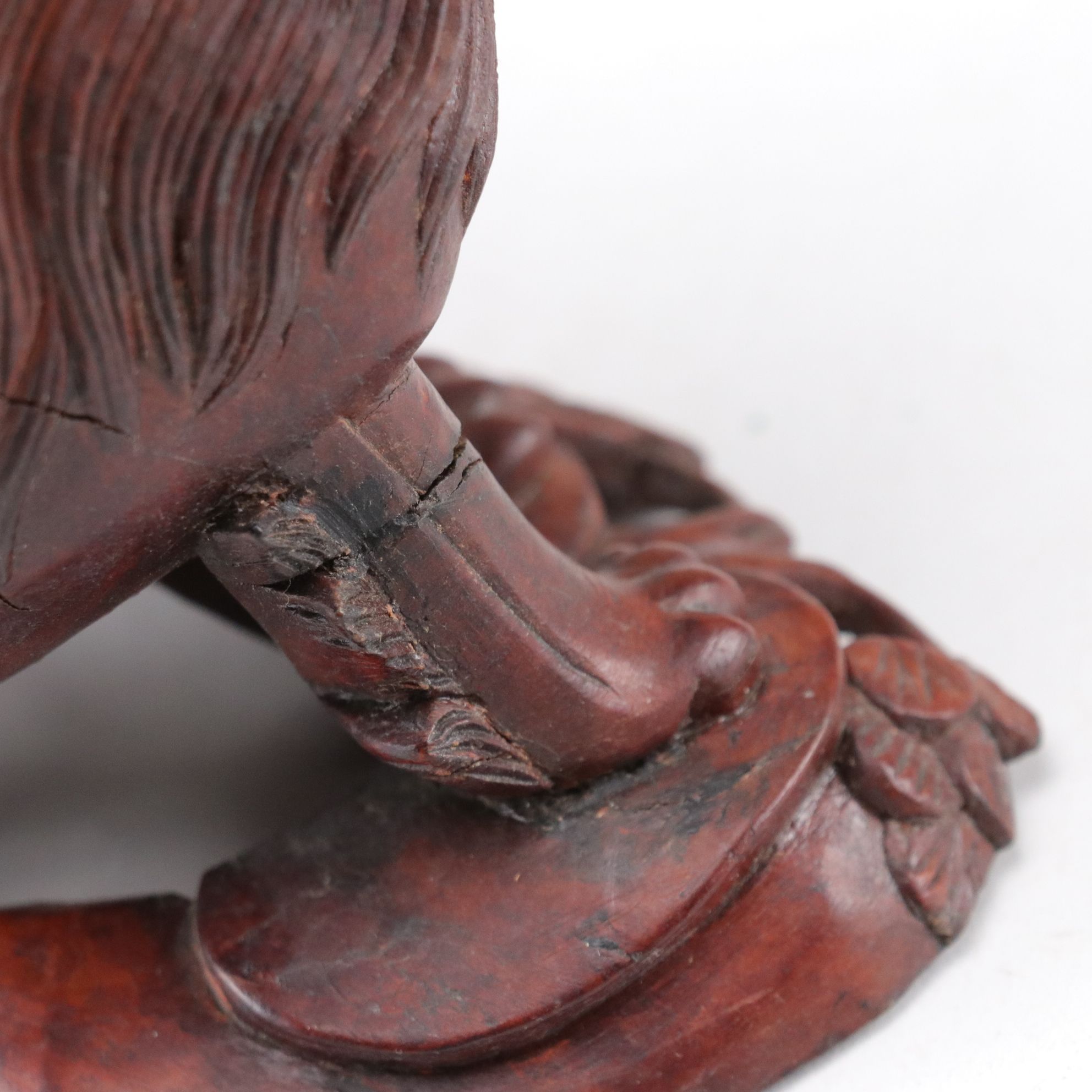 Chinese Carved Guardian Lion with Cub, Malachite Egg, and Figures