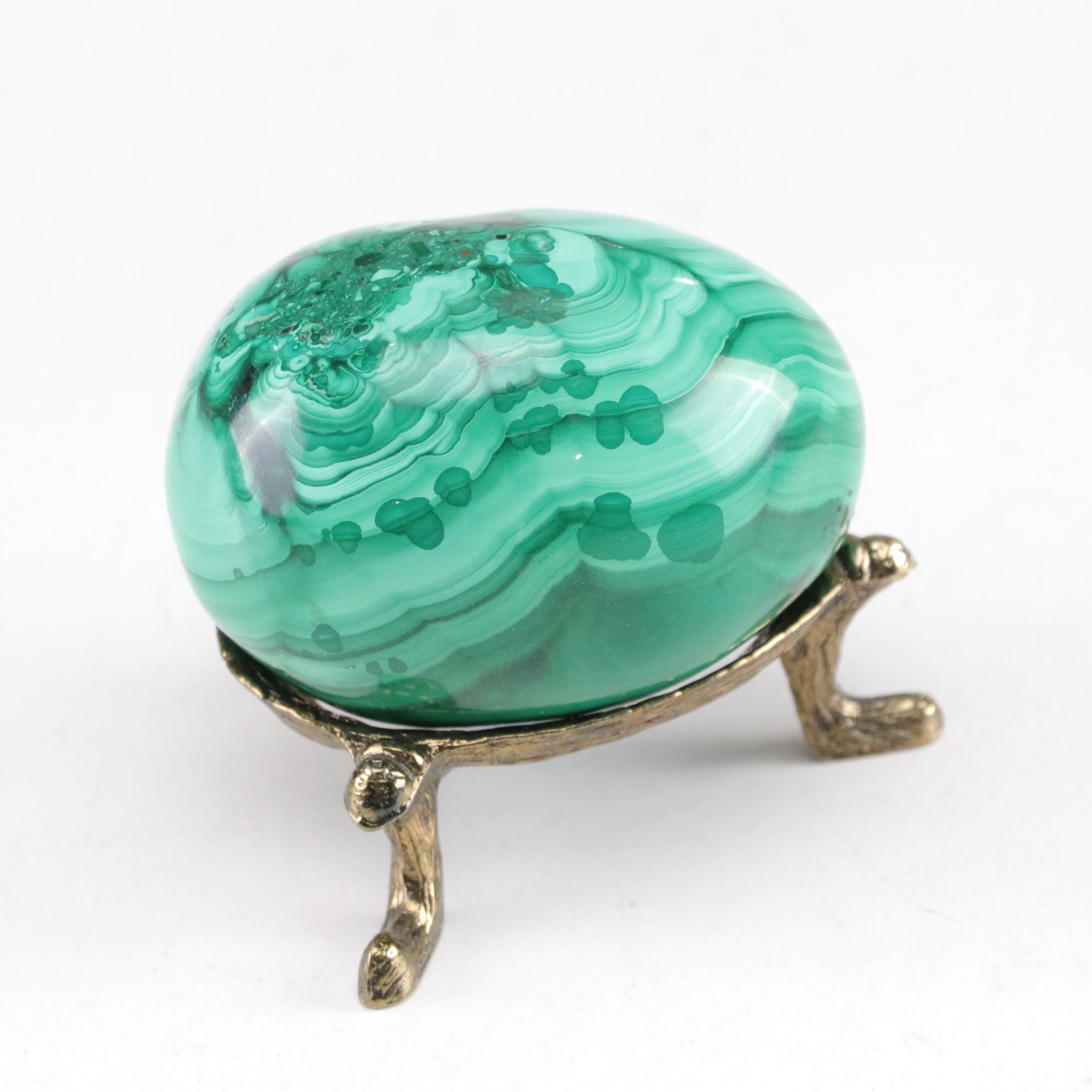 Chinese Carved Guardian Lion with Cub, Malachite Egg, and Figures