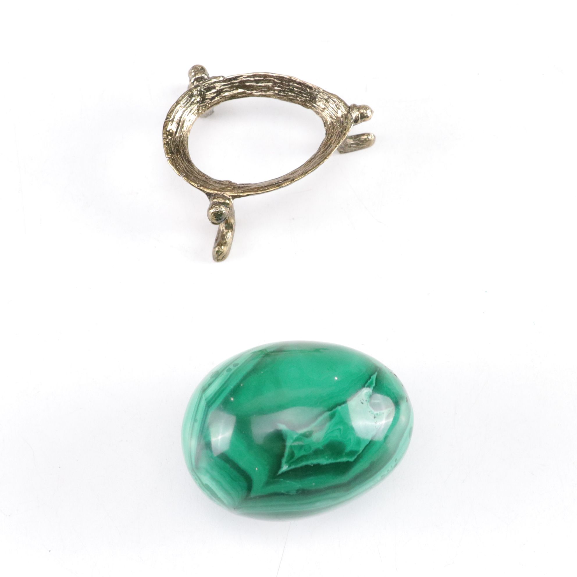 Chinese Carved Guardian Lion with Cub, Malachite Egg, and Figures