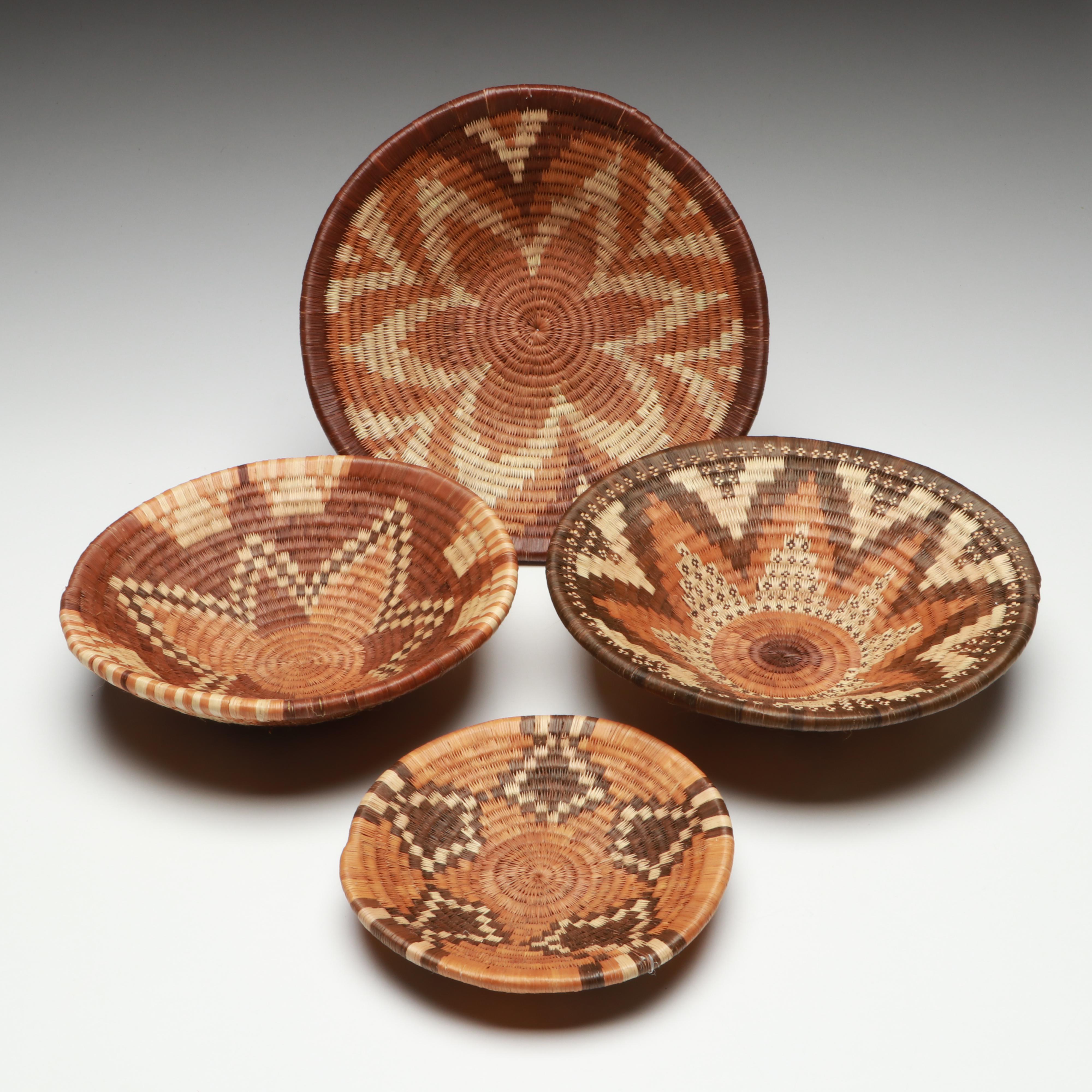 San Peoples and Other Botswanan Artisan Crafted Mokolwane Palm Baskets