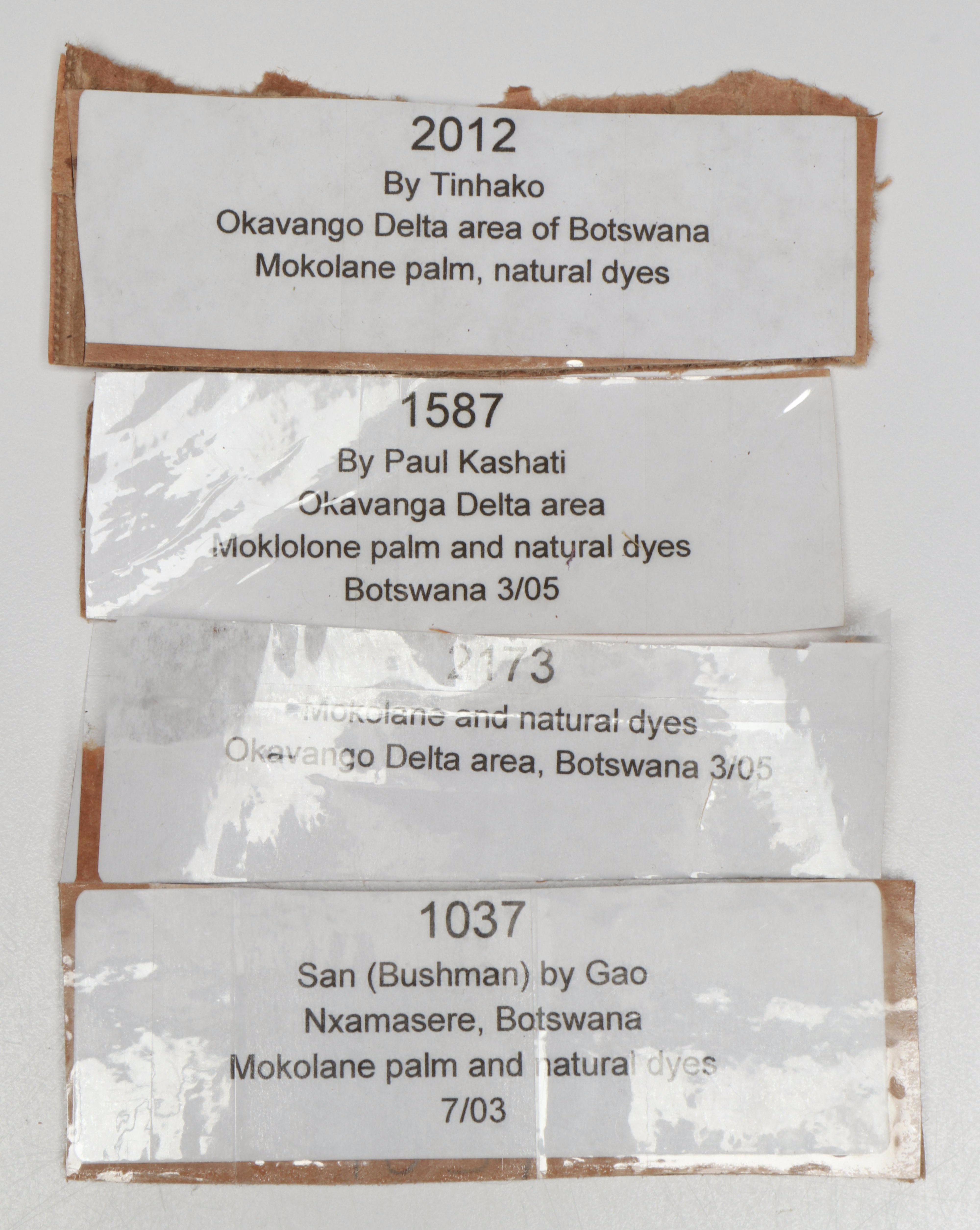 San Peoples and Other Botswanan Artisan Crafted Mokolwane Palm Baskets