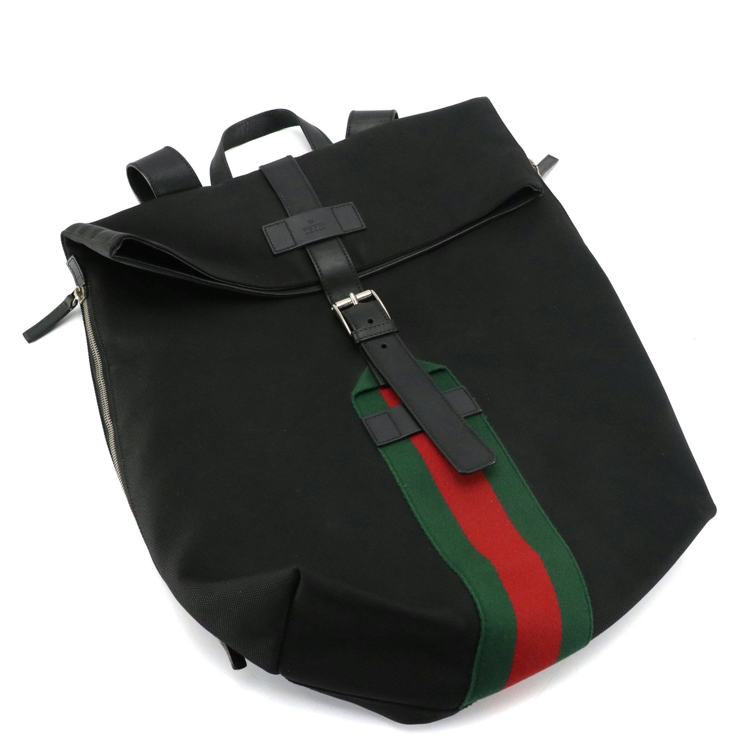 Gucci Techno Canvas Web Fold Over Backpack