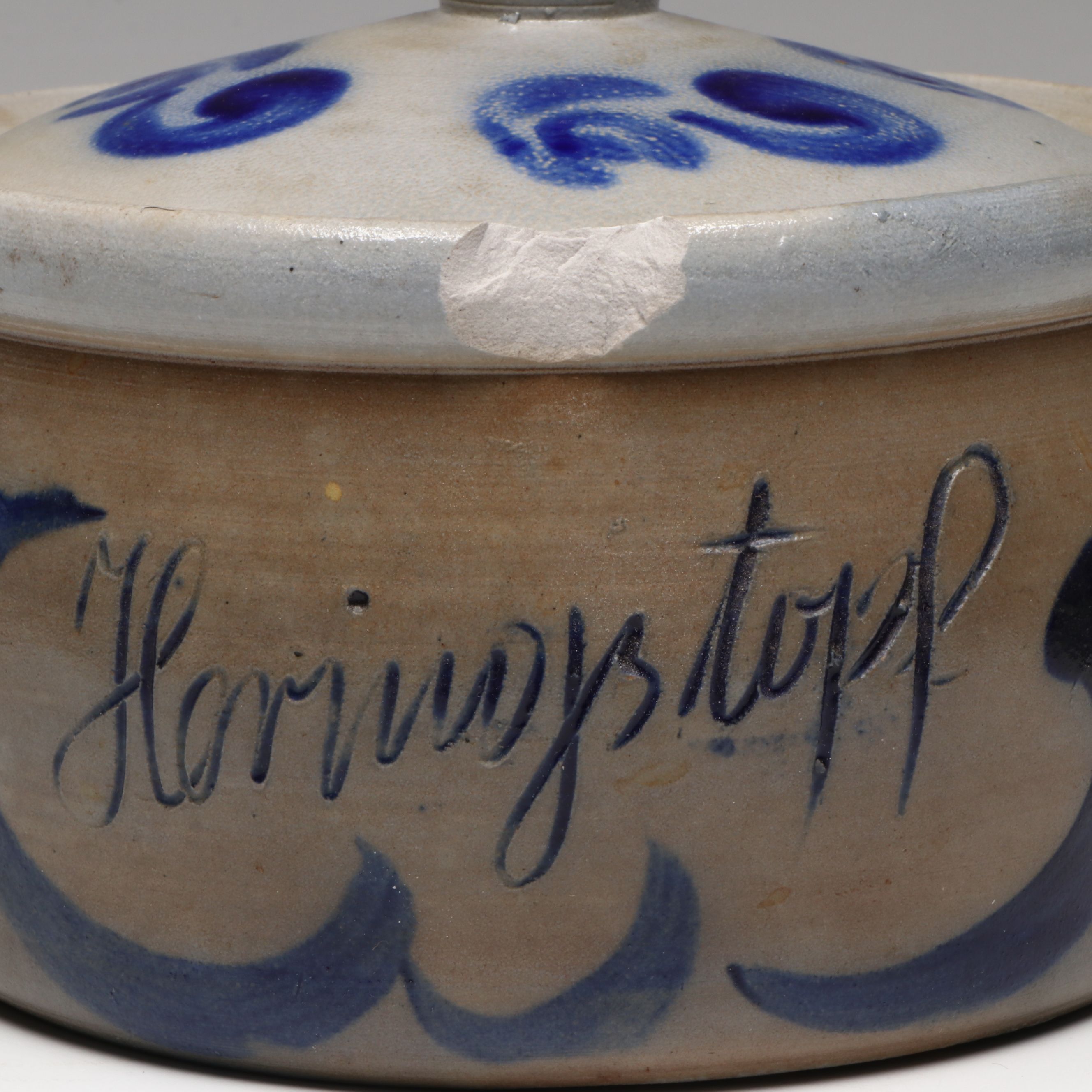 German Rustic Salt Glazed Stoneware Pitcher and Lidded Jar