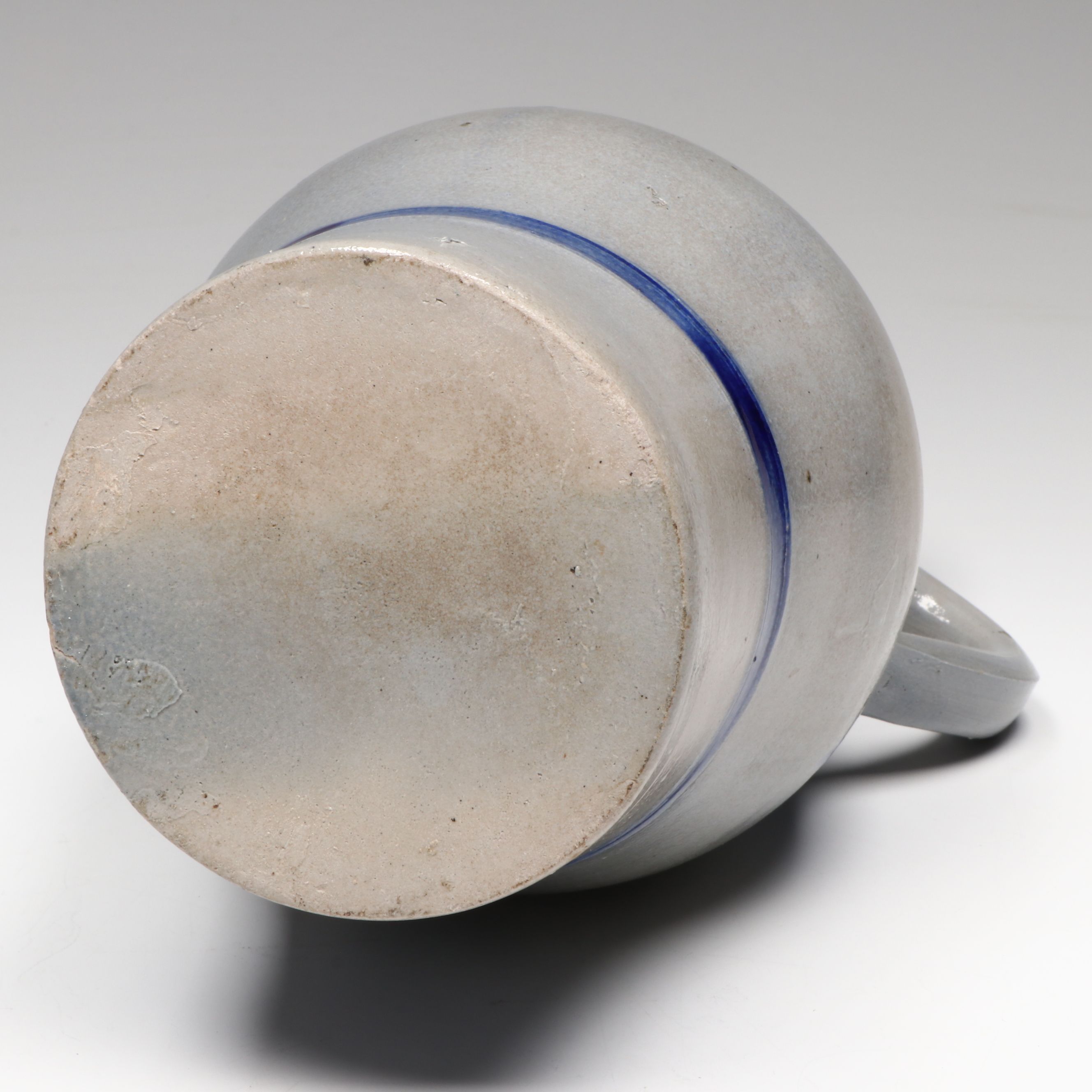 German Rustic Salt Glazed Stoneware Pitcher and Lidded Jar