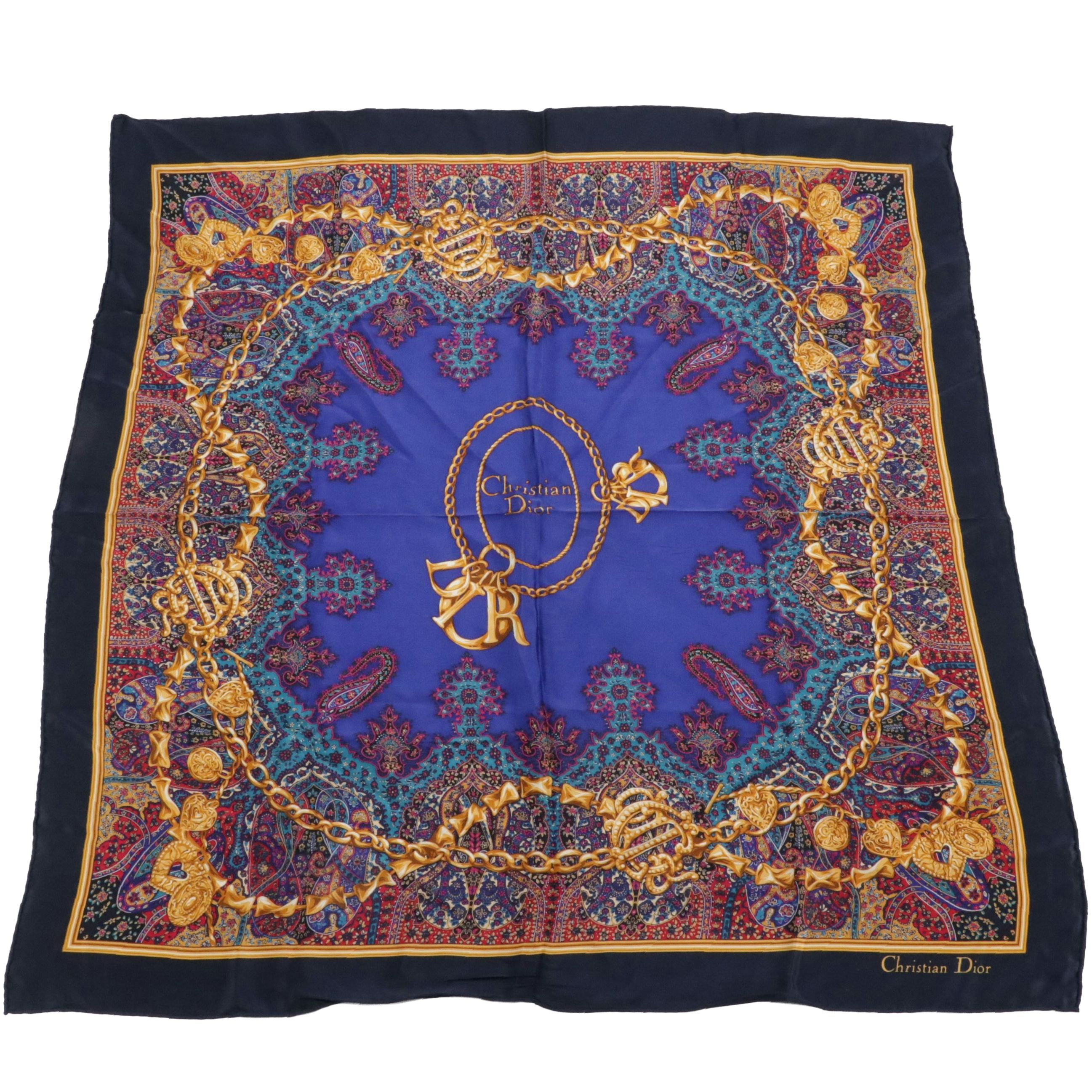 Christian Dior Bijouterie Paisley Scarf 90 in Silk