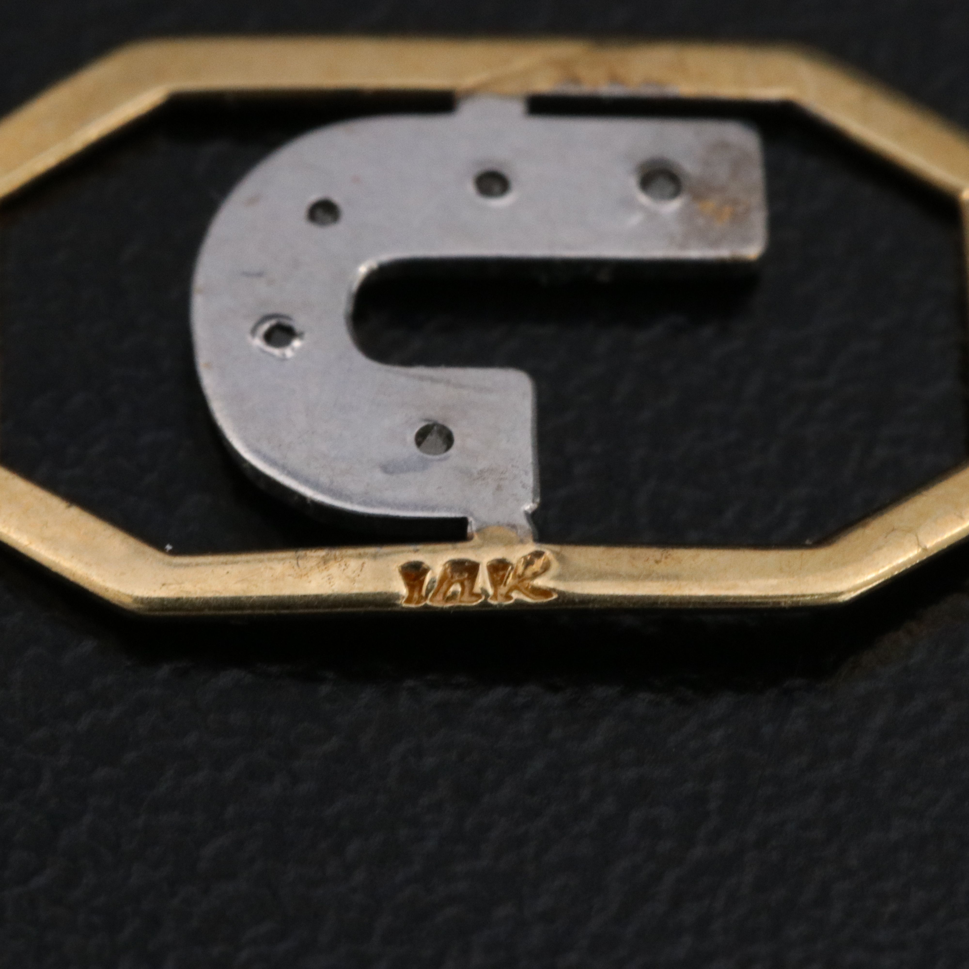 14K Diamond Initial J Pendant