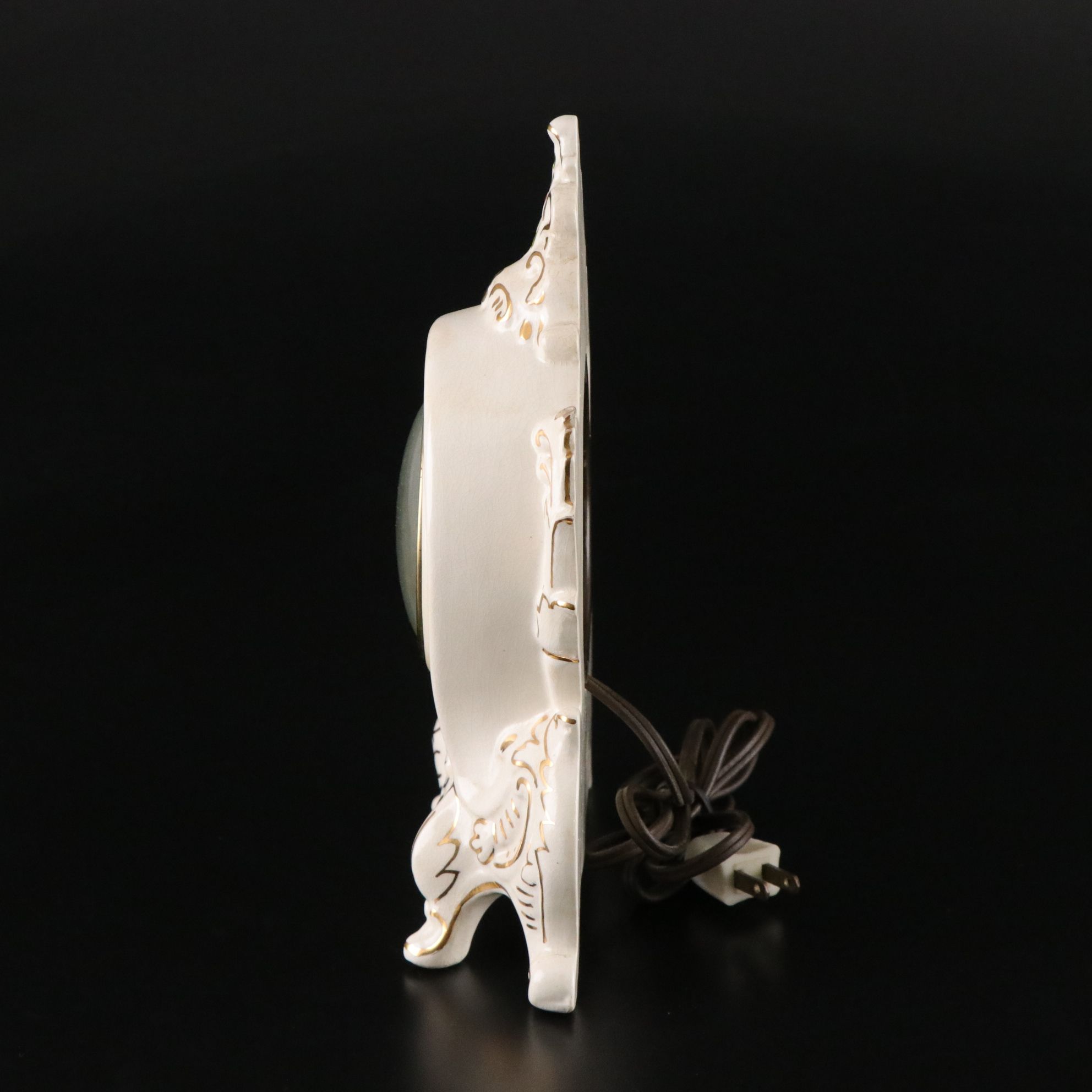 Oxford 22K Gold Painted Desk Clock with Nut Bowl