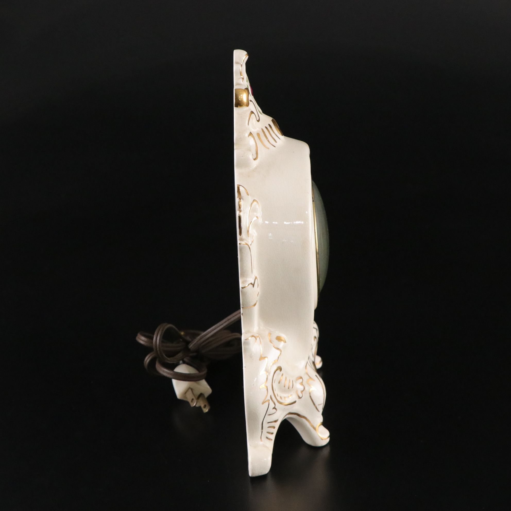 Oxford 22K Gold Painted Desk Clock with Nut Bowl