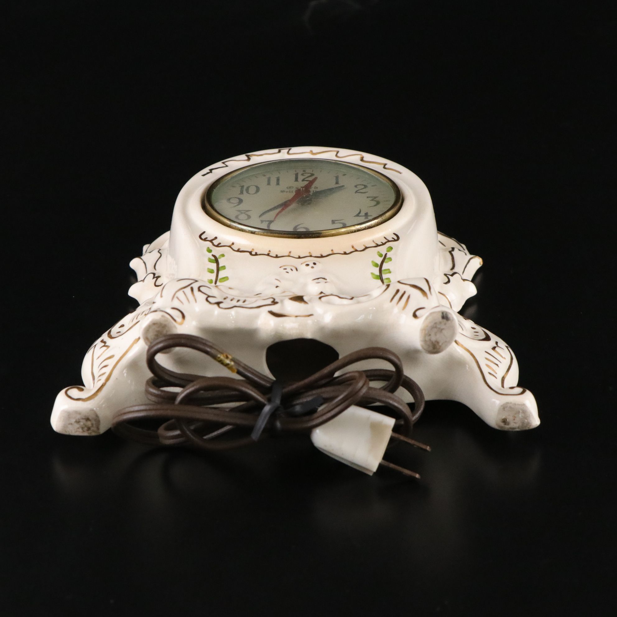 Oxford 22K Gold Painted Desk Clock with Nut Bowl