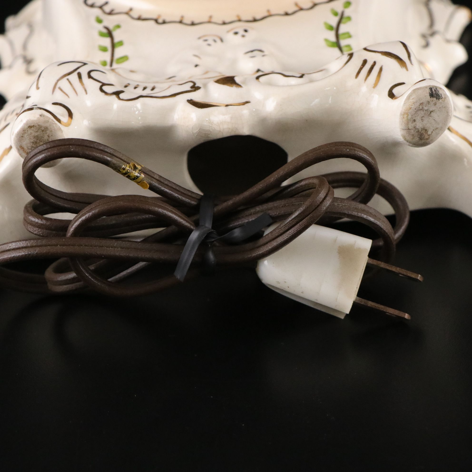 Oxford 22K Gold Painted Desk Clock with Nut Bowl