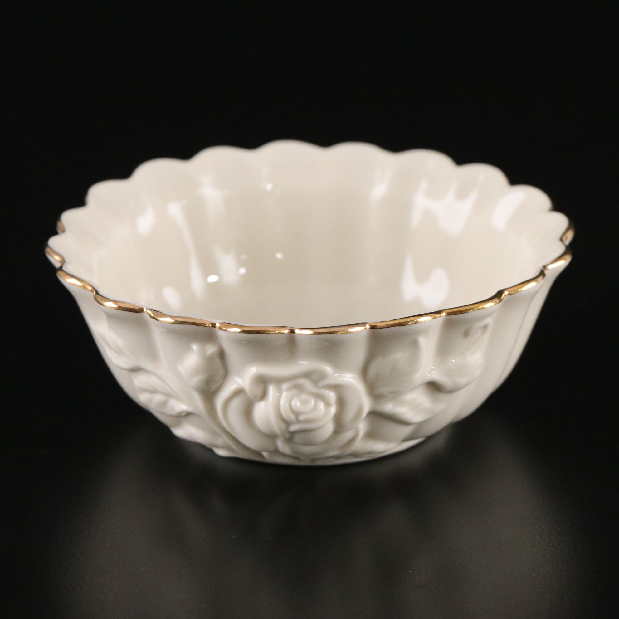 Oxford 22K Gold Painted Desk Clock with Nut Bowl