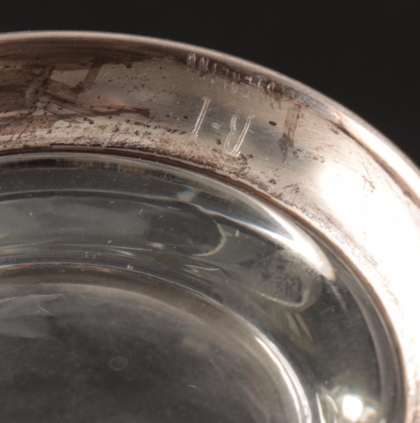 Duchin Weighted Sterling Base Compote with Other Tableware and Decanters