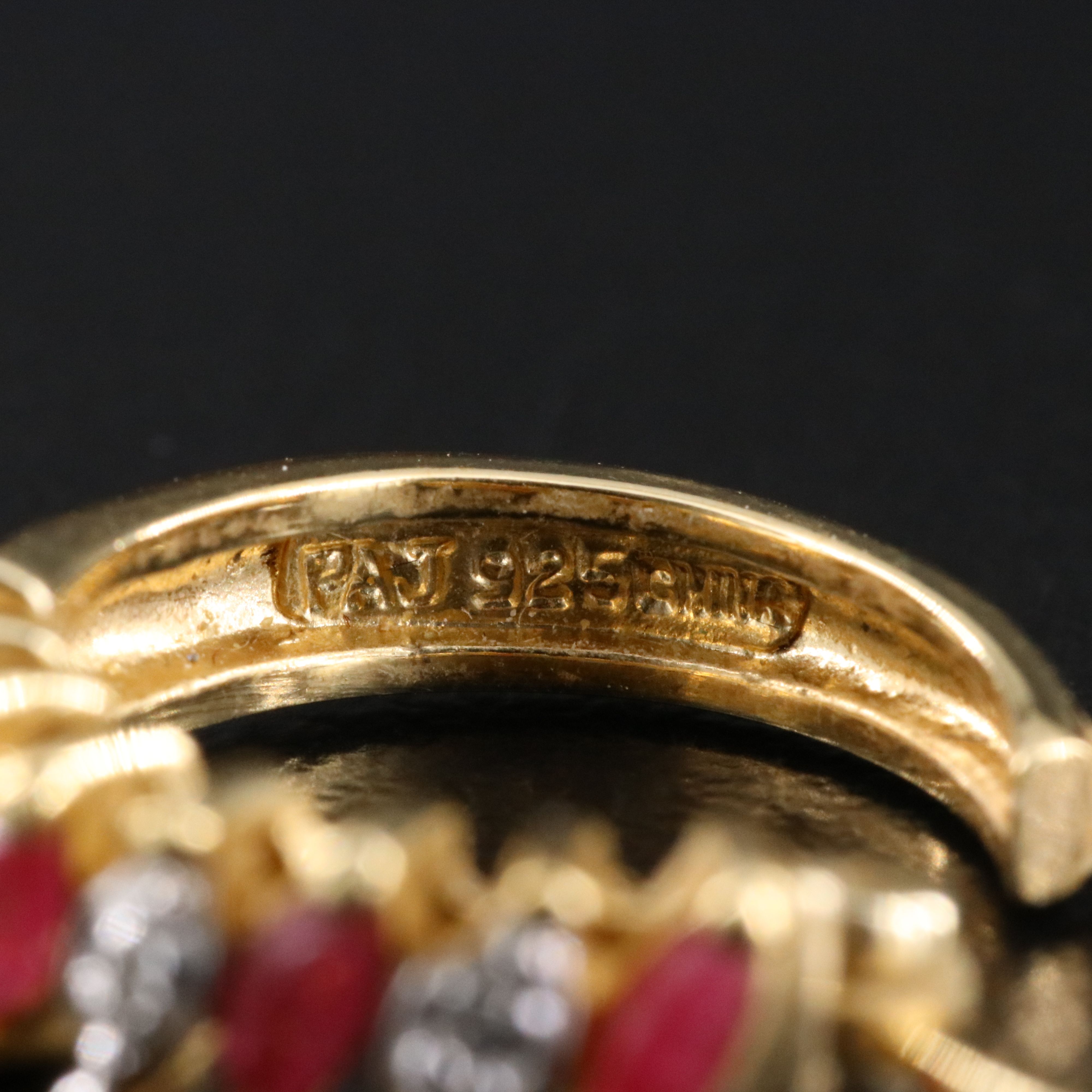 Sterling Ruby and Diamond Hoop Earrings