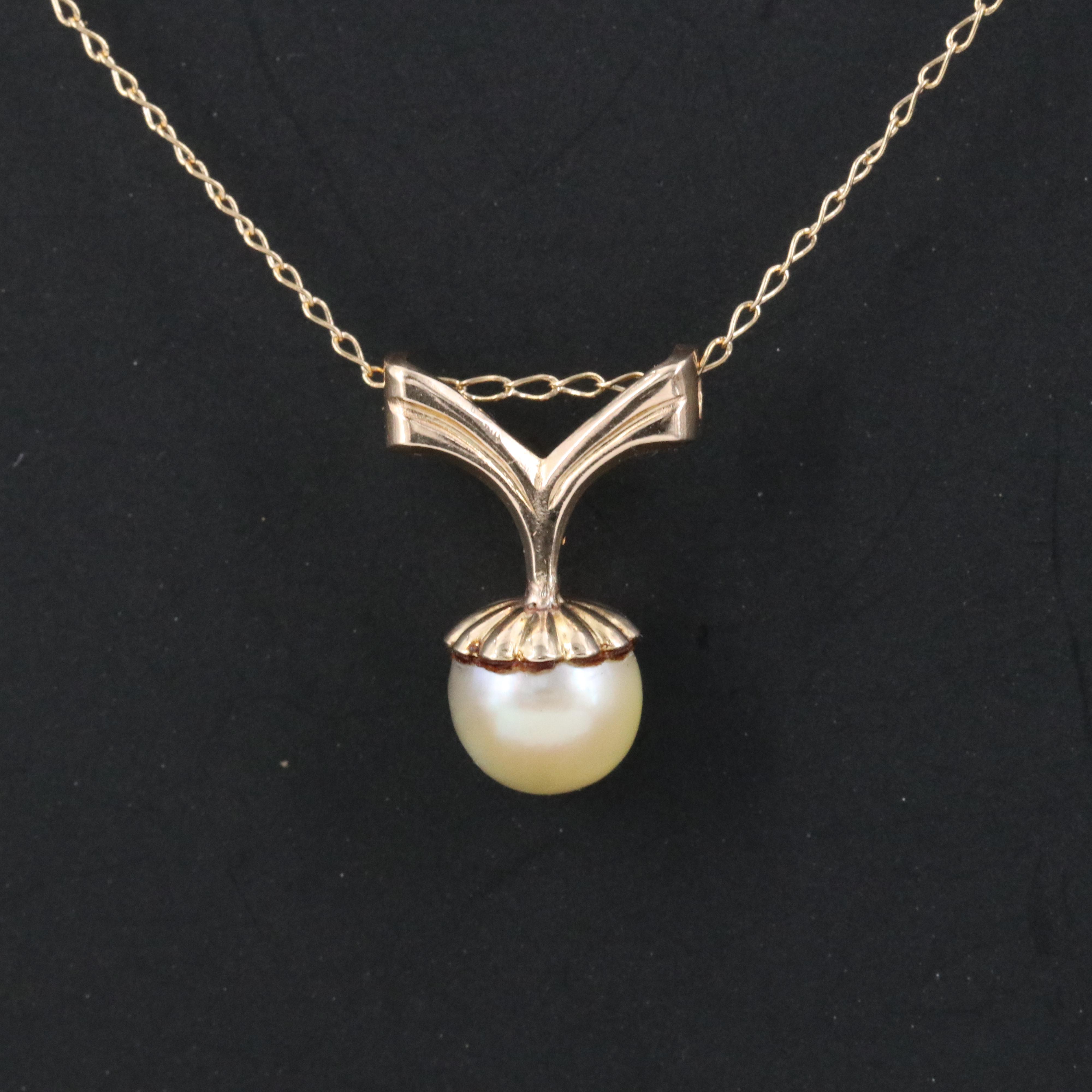 14K Pearl Pendant Necklace