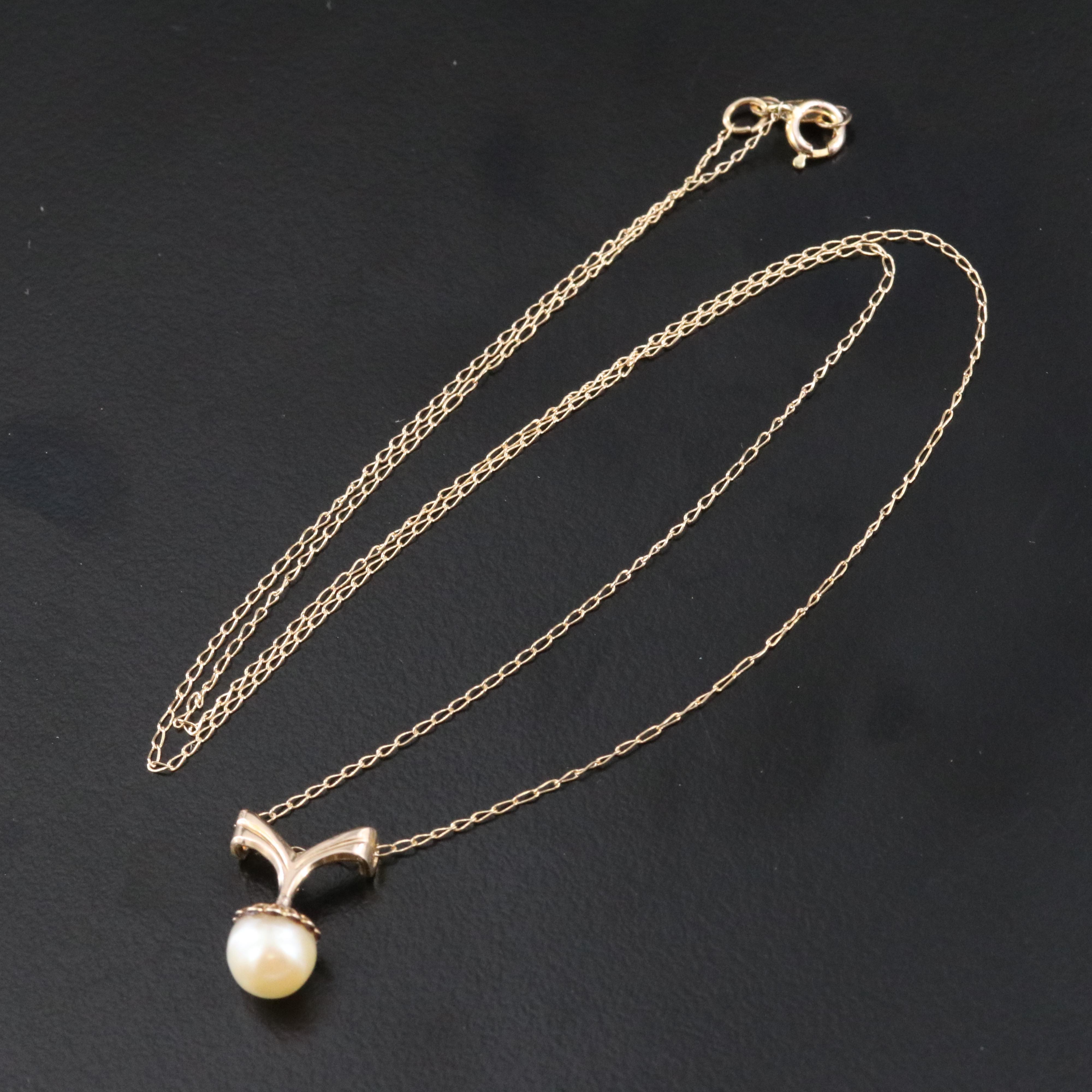 14K Pearl Pendant Necklace