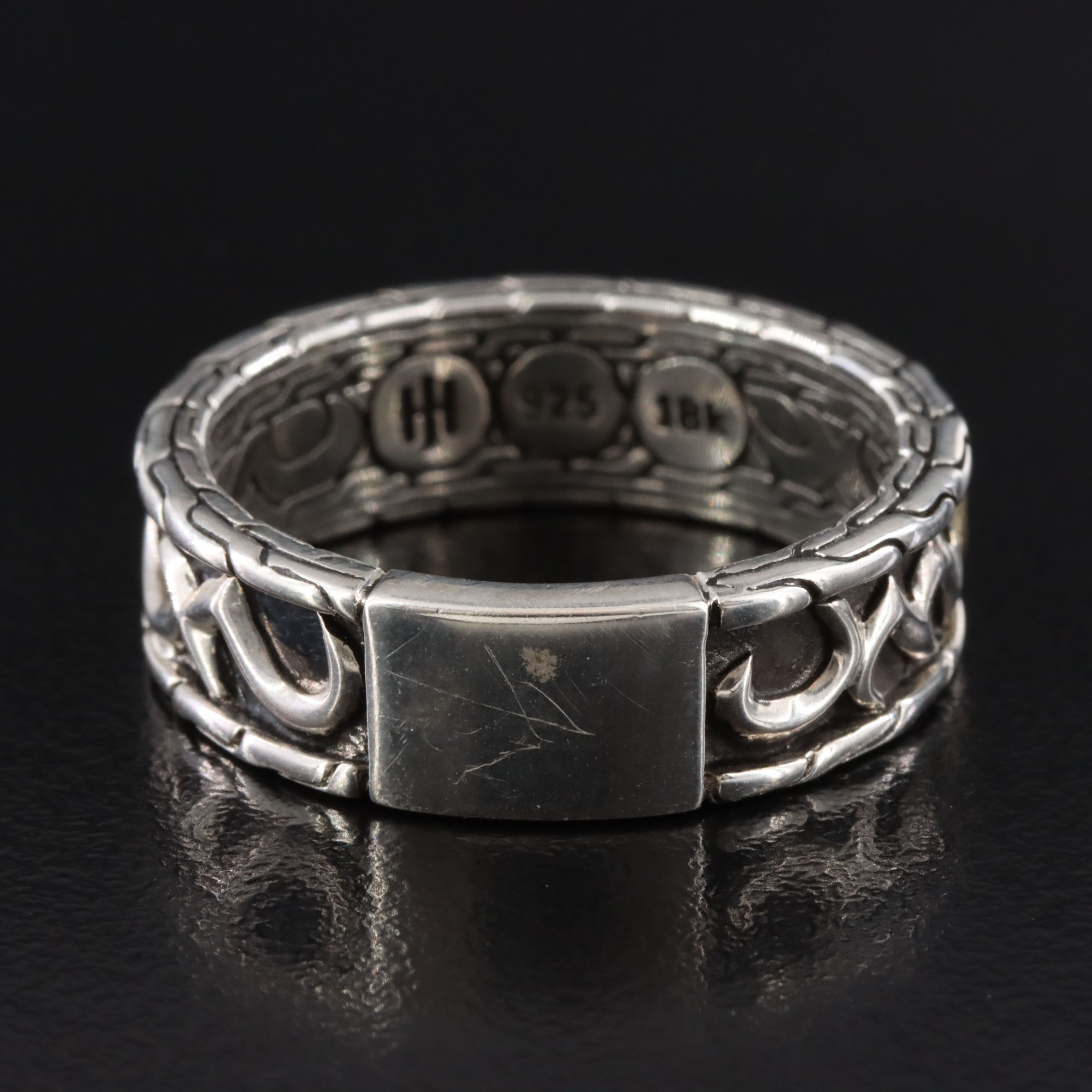 John Hardy Dayak Sterling Ring with 18K Accents