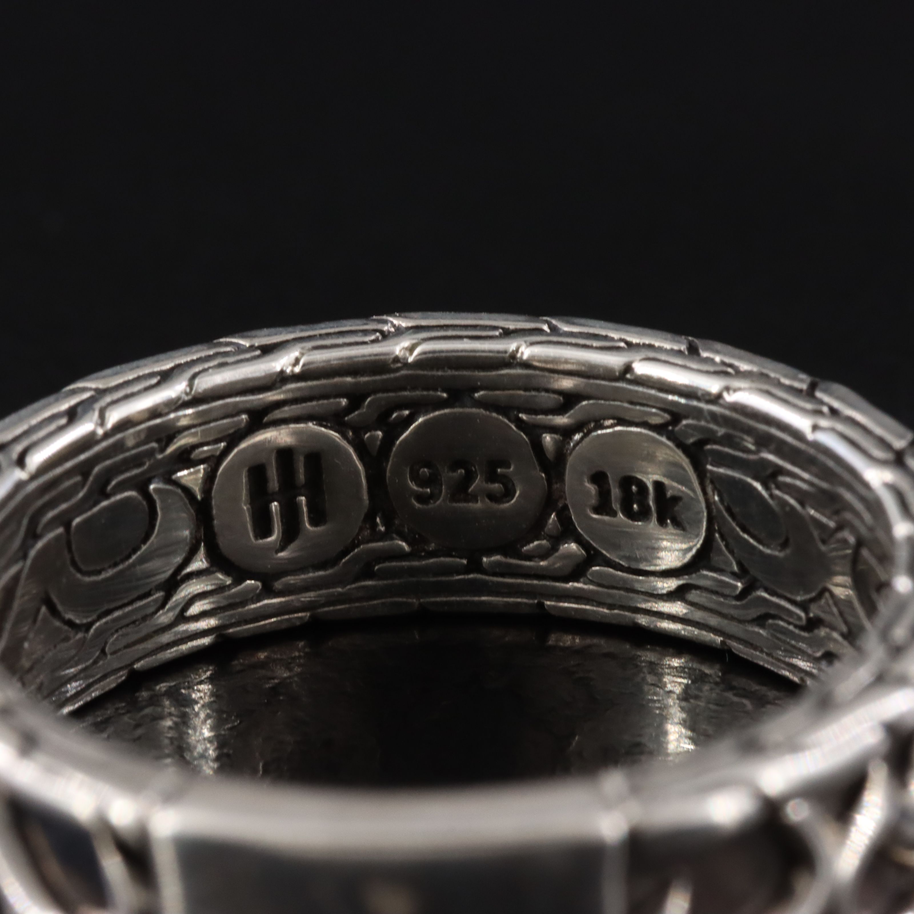 John Hardy Dayak Sterling Ring with 18K Accents