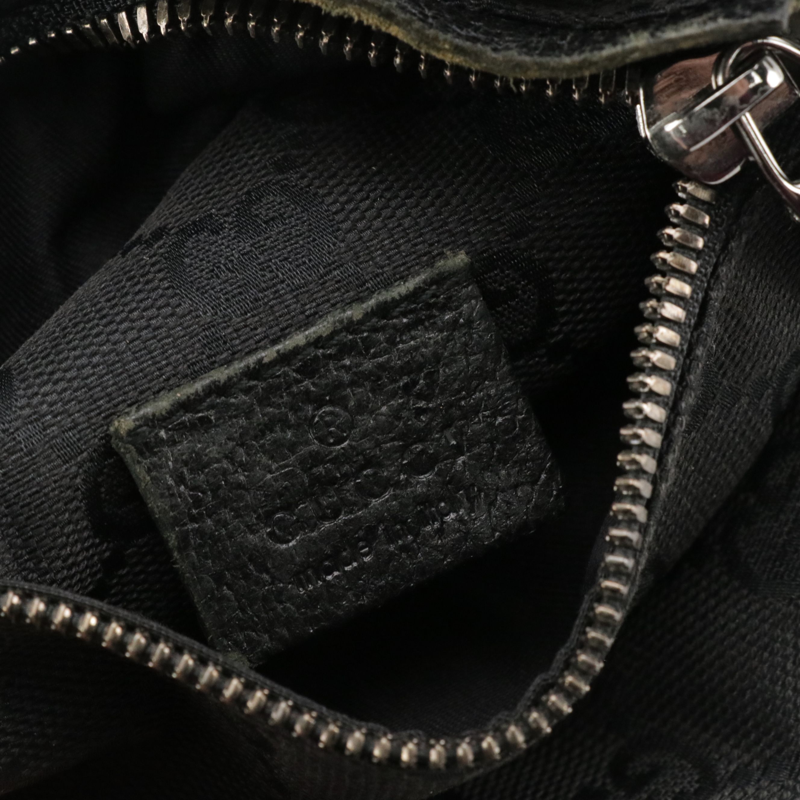 Gucci Waist Belt Bag in Black GG Canvas and Leather