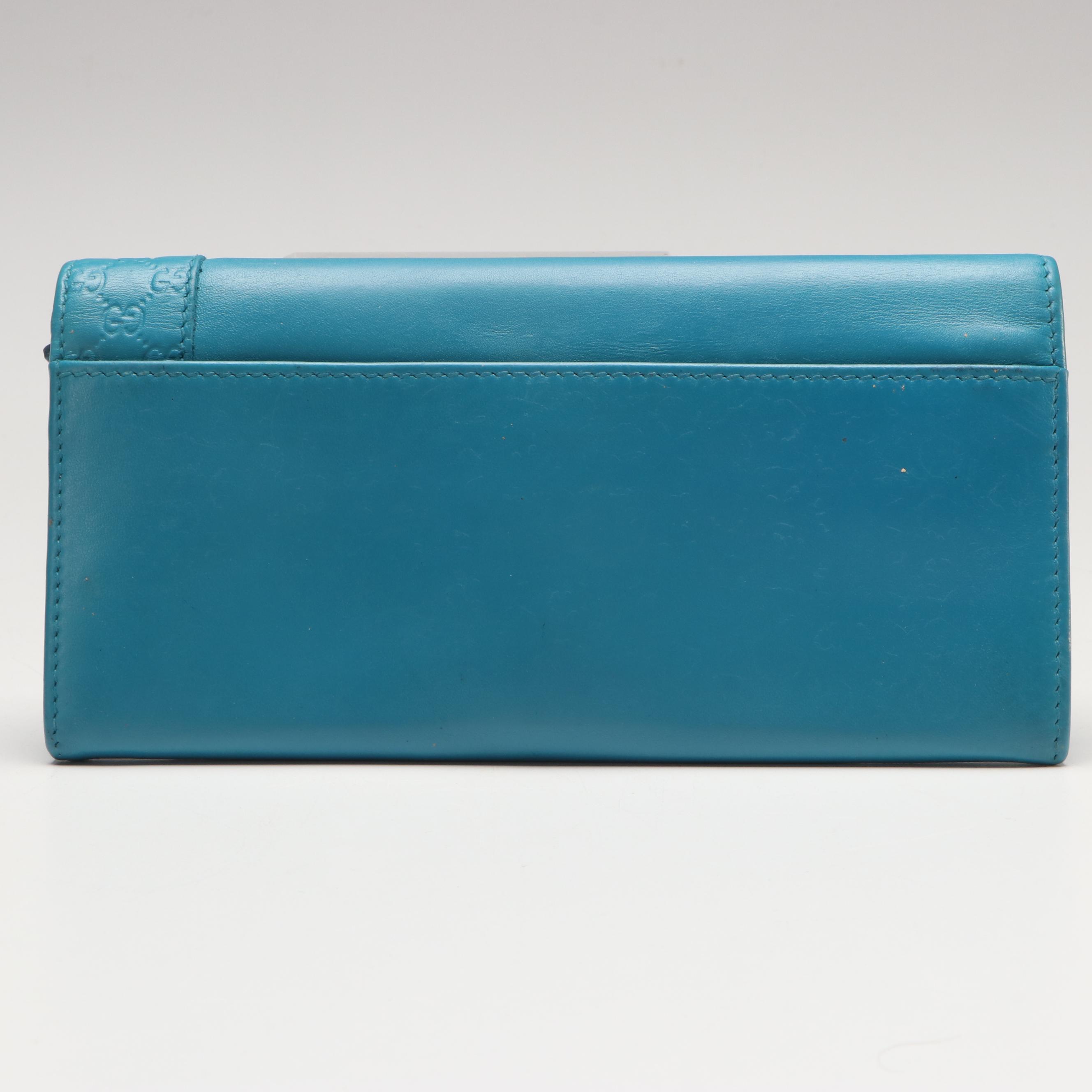 Gucci Full Flap Continental Wallet in Leather with Microguccissima Detail