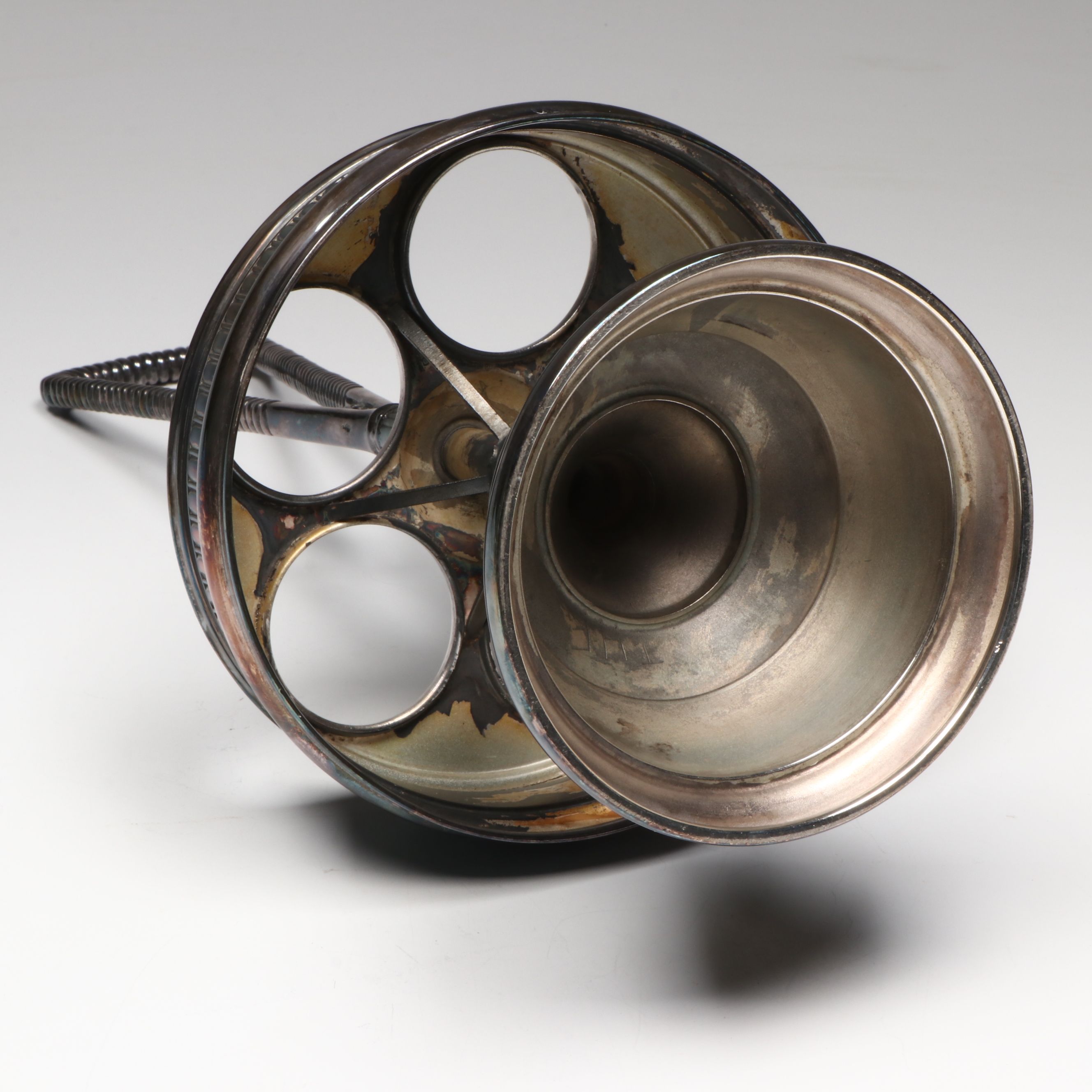 Vintage Silver Plate Castor Set with Silver Plate and Glass Serveware