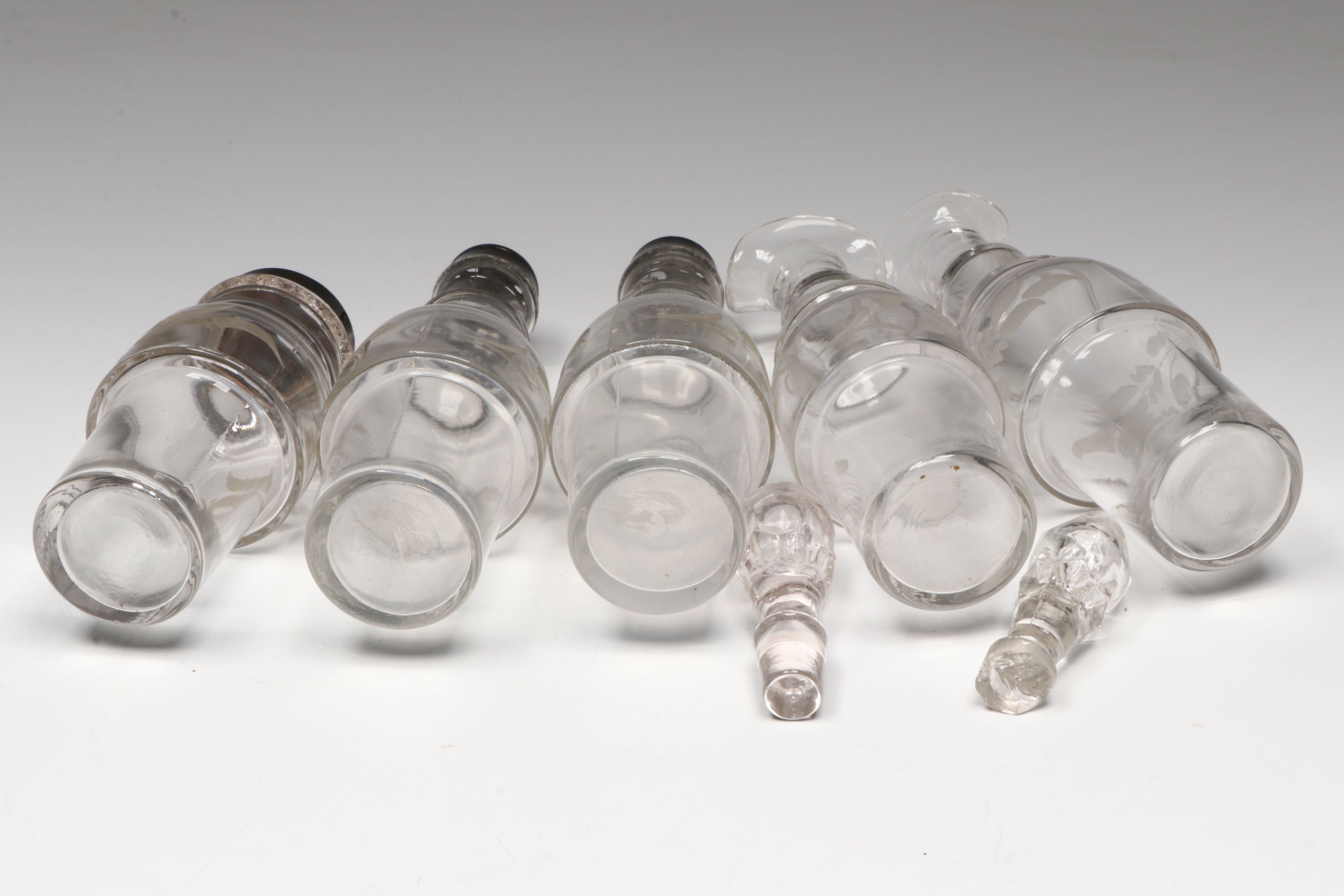 Vintage Silver Plate Castor Set with Silver Plate and Glass Serveware