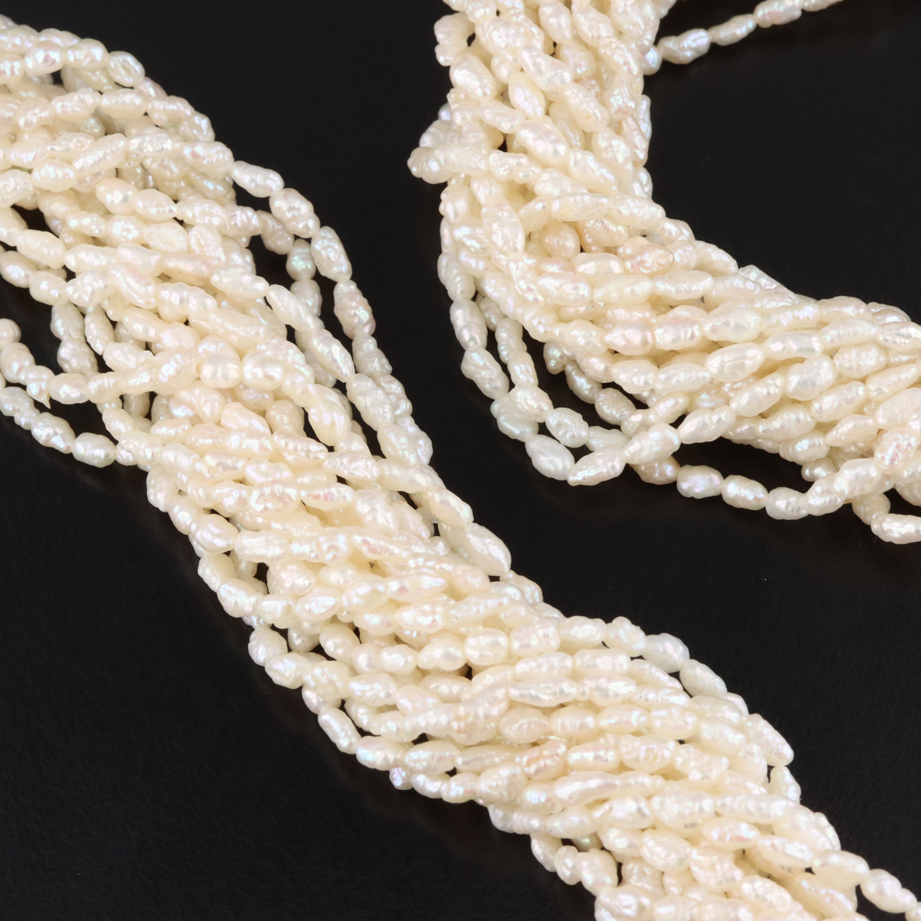 Pearl Necklace and Bracelet Set with Sterling Clasps