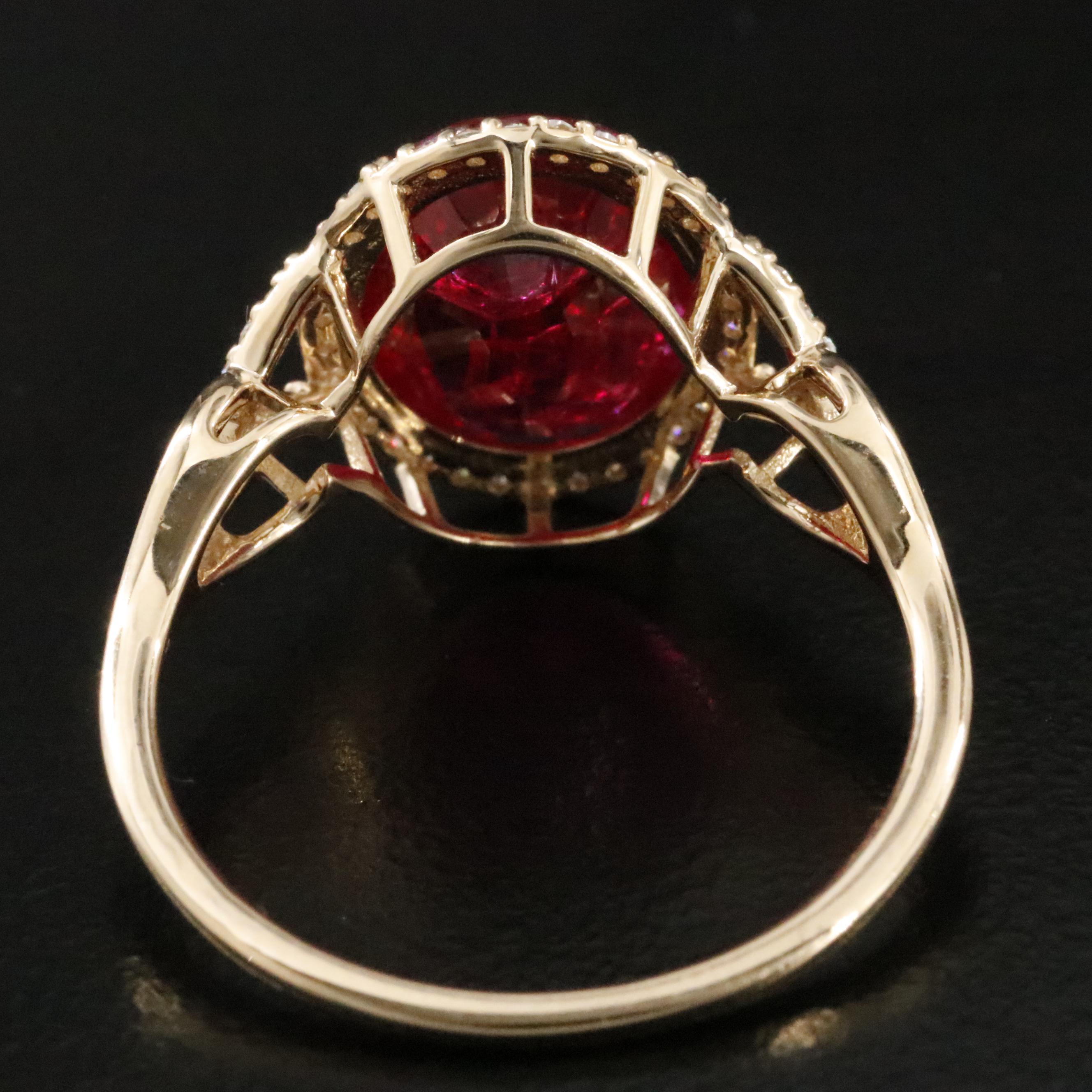14K 3.44 CT Ruby and Moissanite Ring