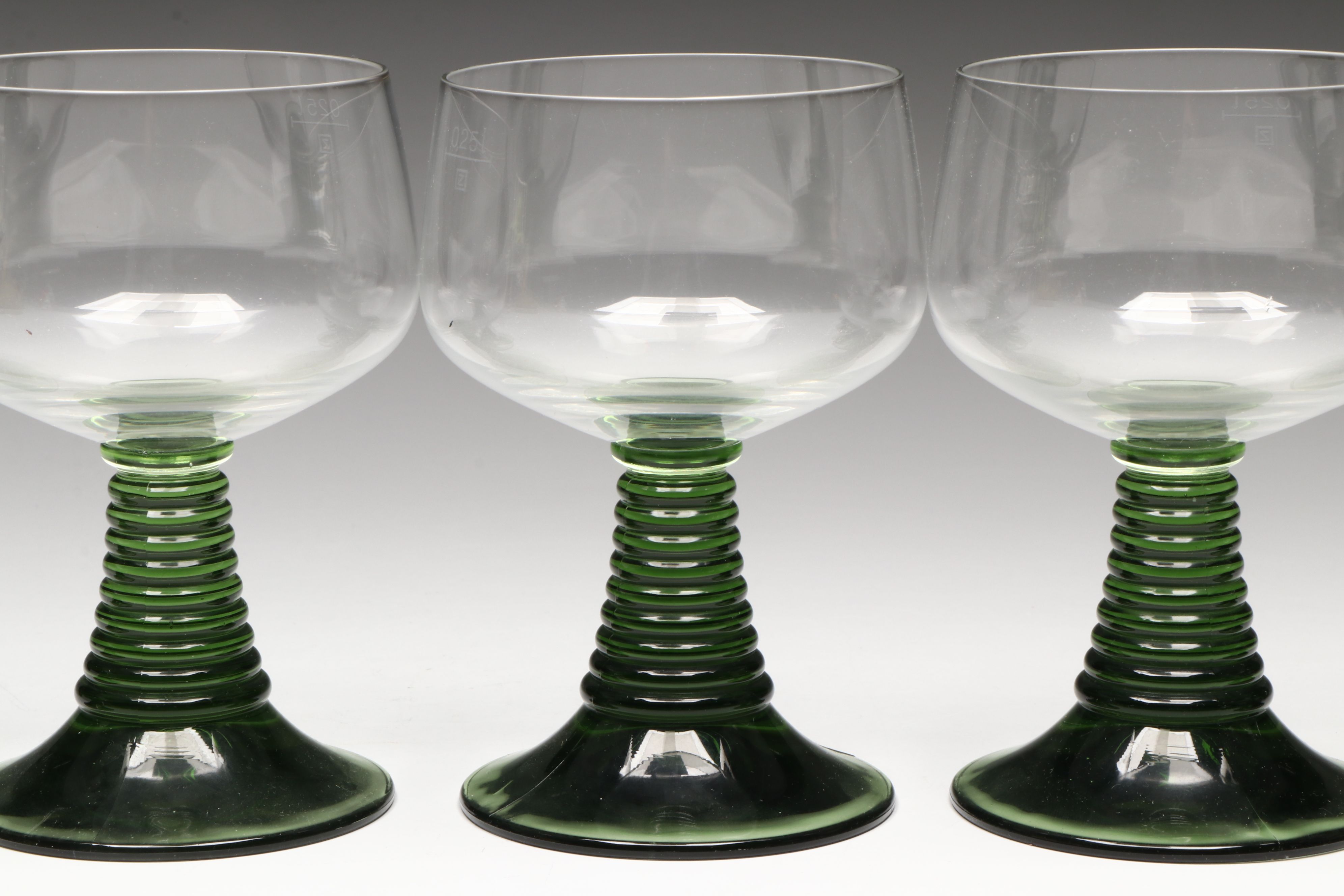 Schott-Zwiesel "Ruwer" Green Stem Glass Claret Wine Glasses