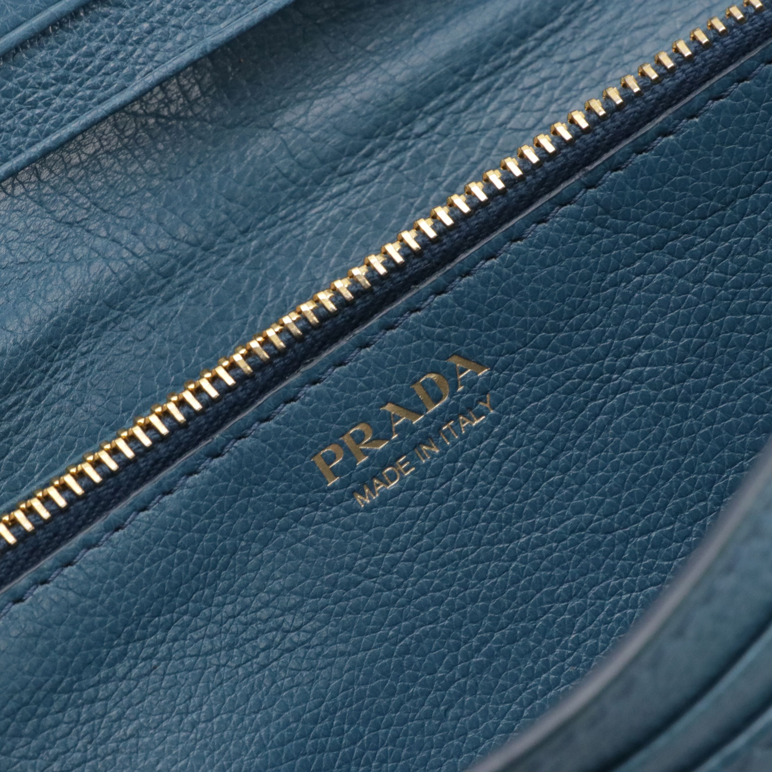 Prada Bow Long Bifold Wallet in Teal Leather
