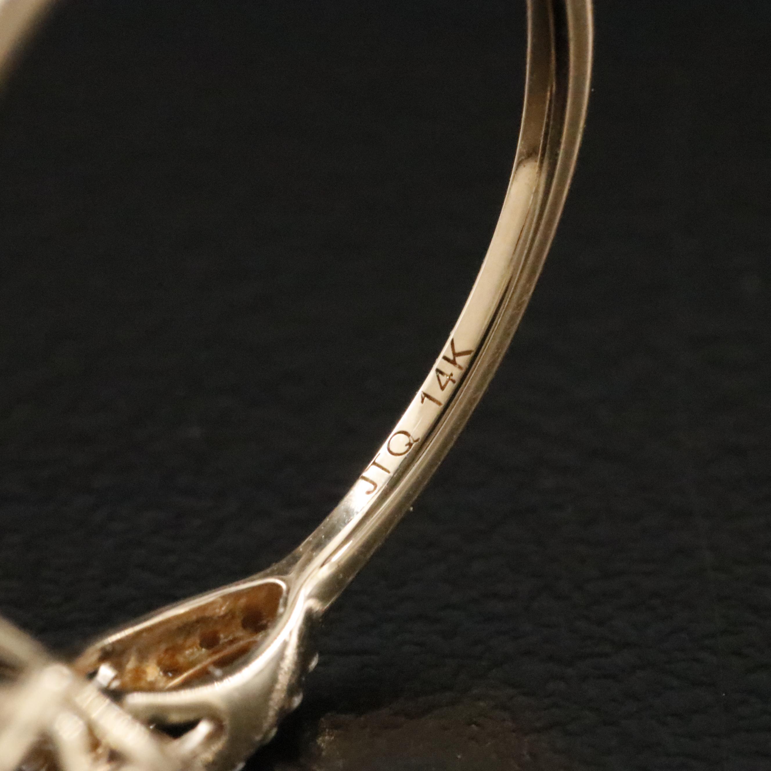 14K 3.23 CT Sapphire and Moissanite Ring