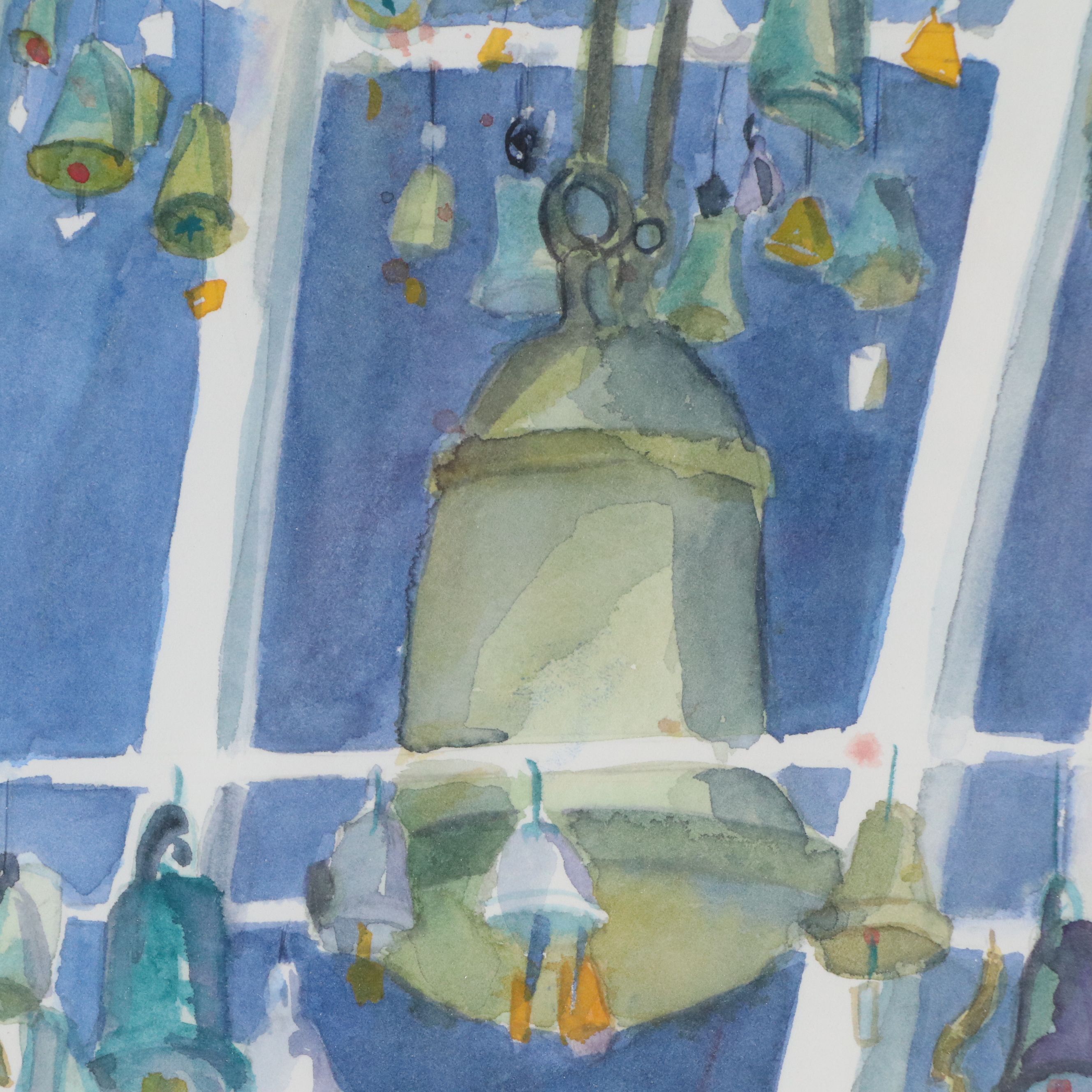 Watercolor Painting of The Children's Bell Tower, Late 20th Century