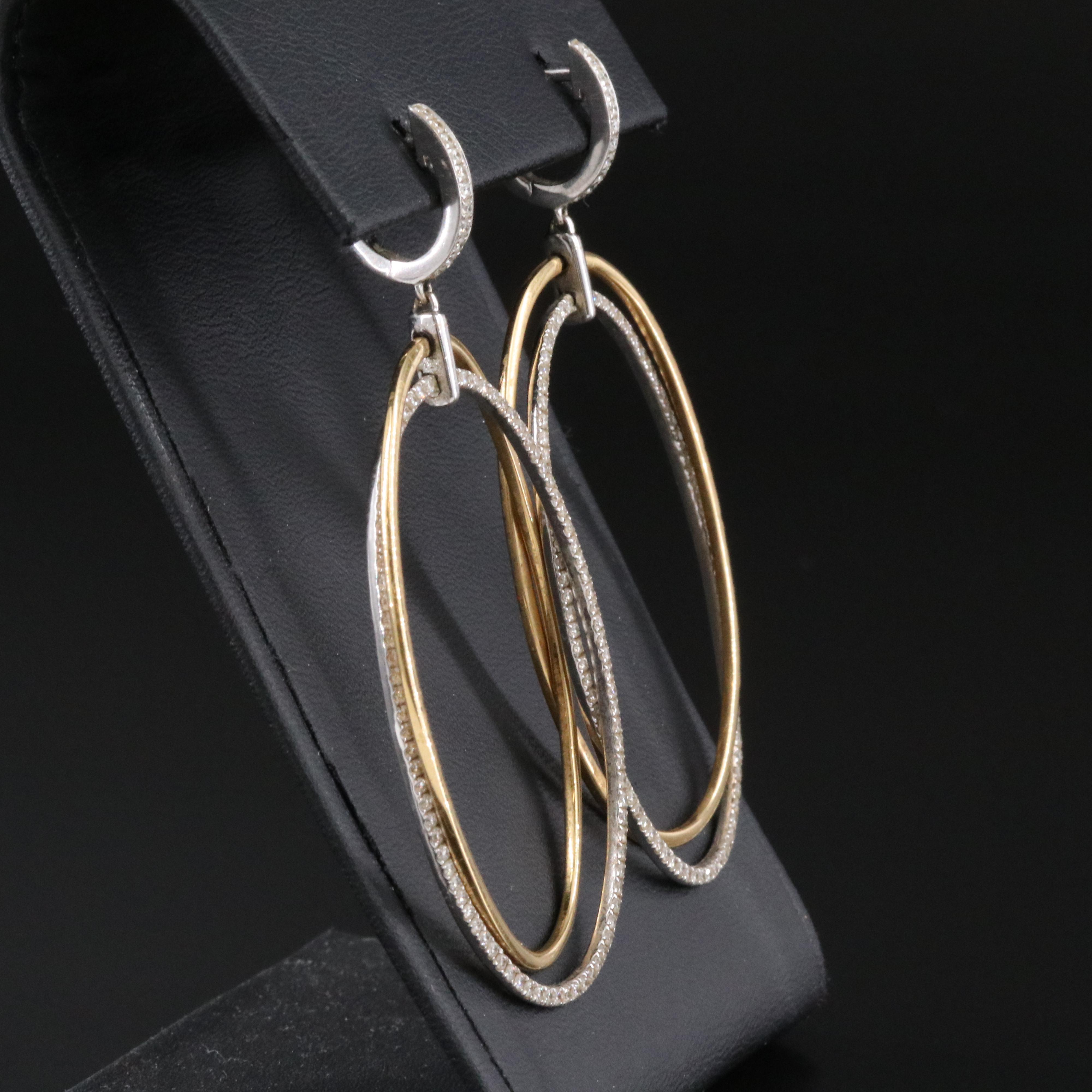 18K 1.68 CTW Diamond Oval Earrings