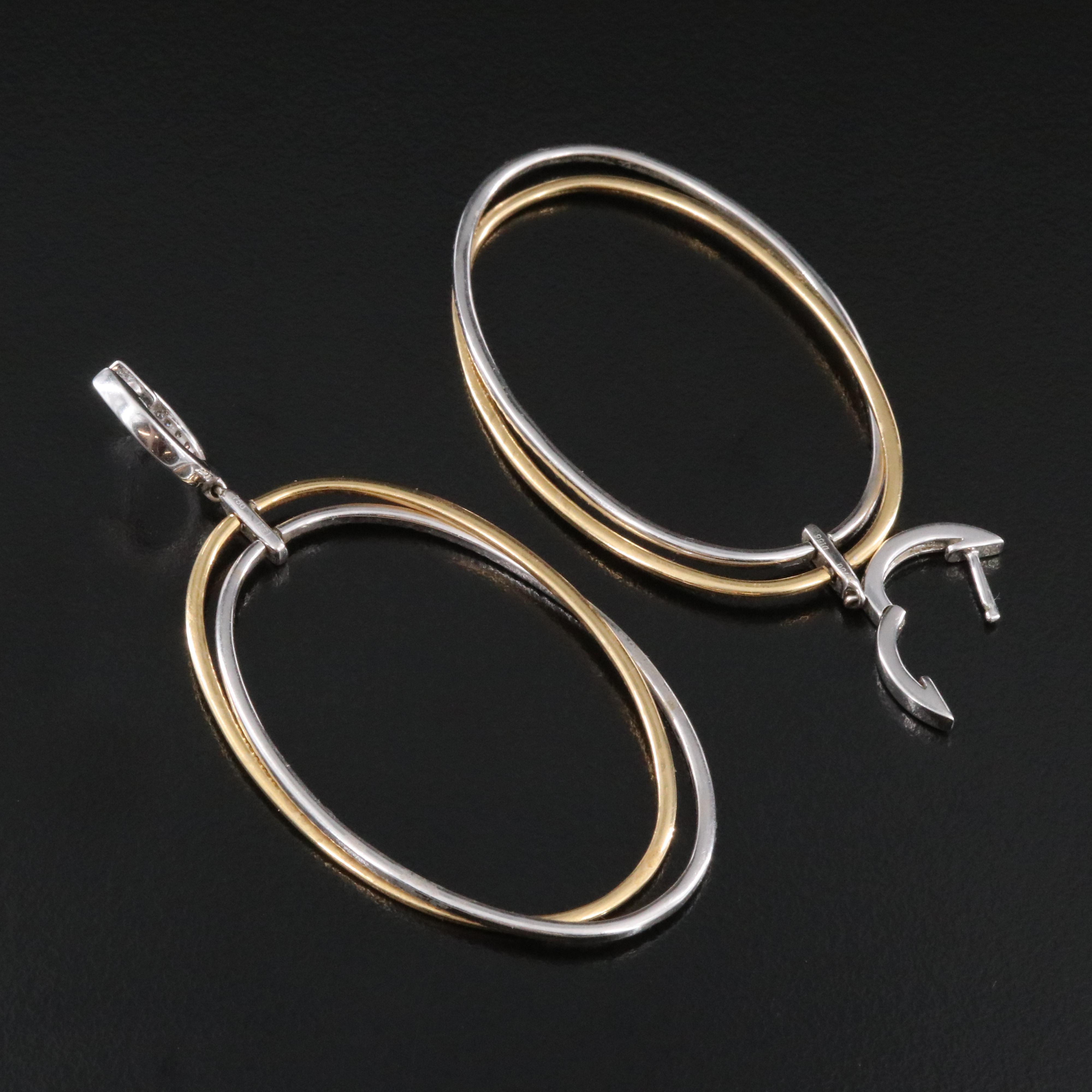 18K 1.68 CTW Diamond Oval Earrings