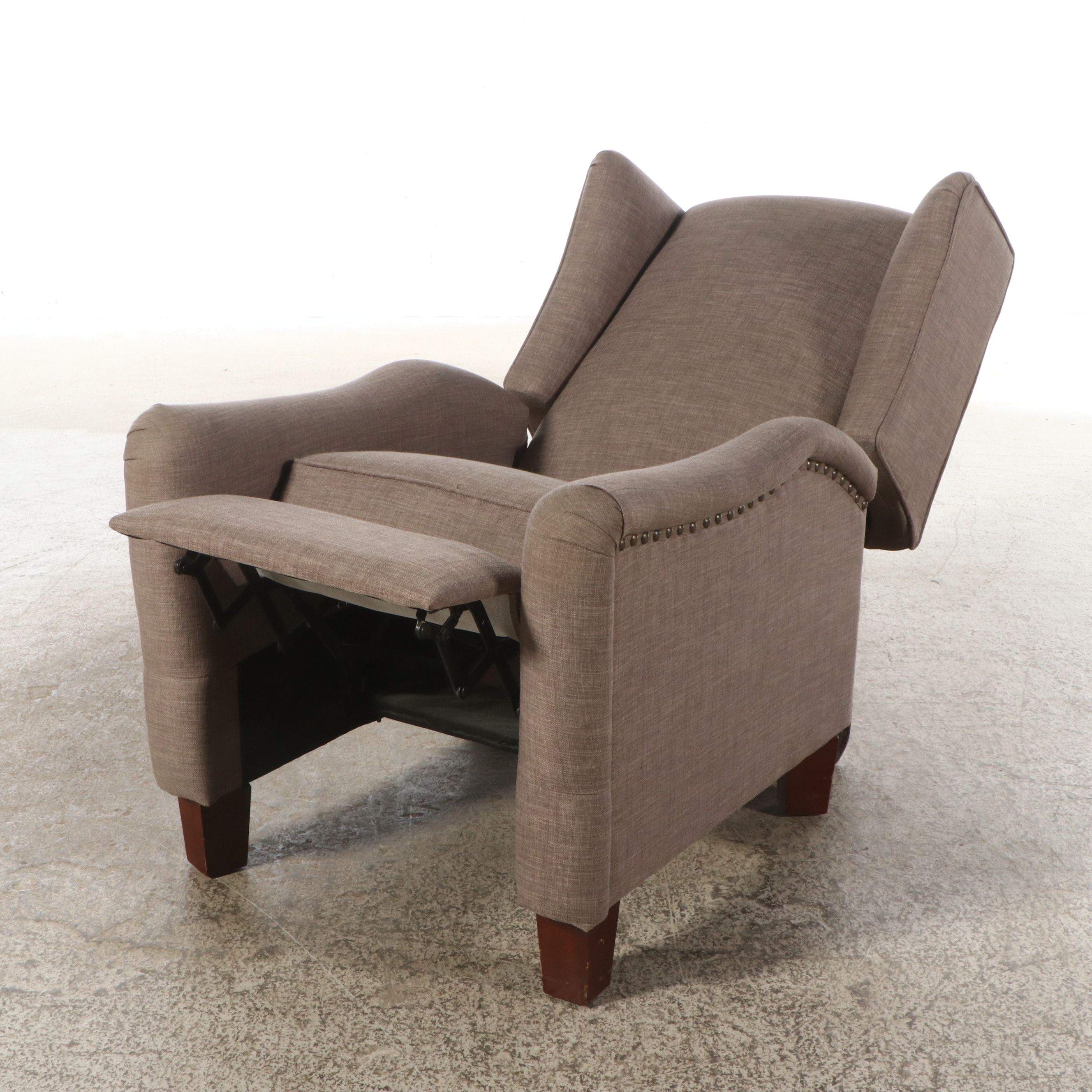 Contemporary Upholstered Wingback Recliner