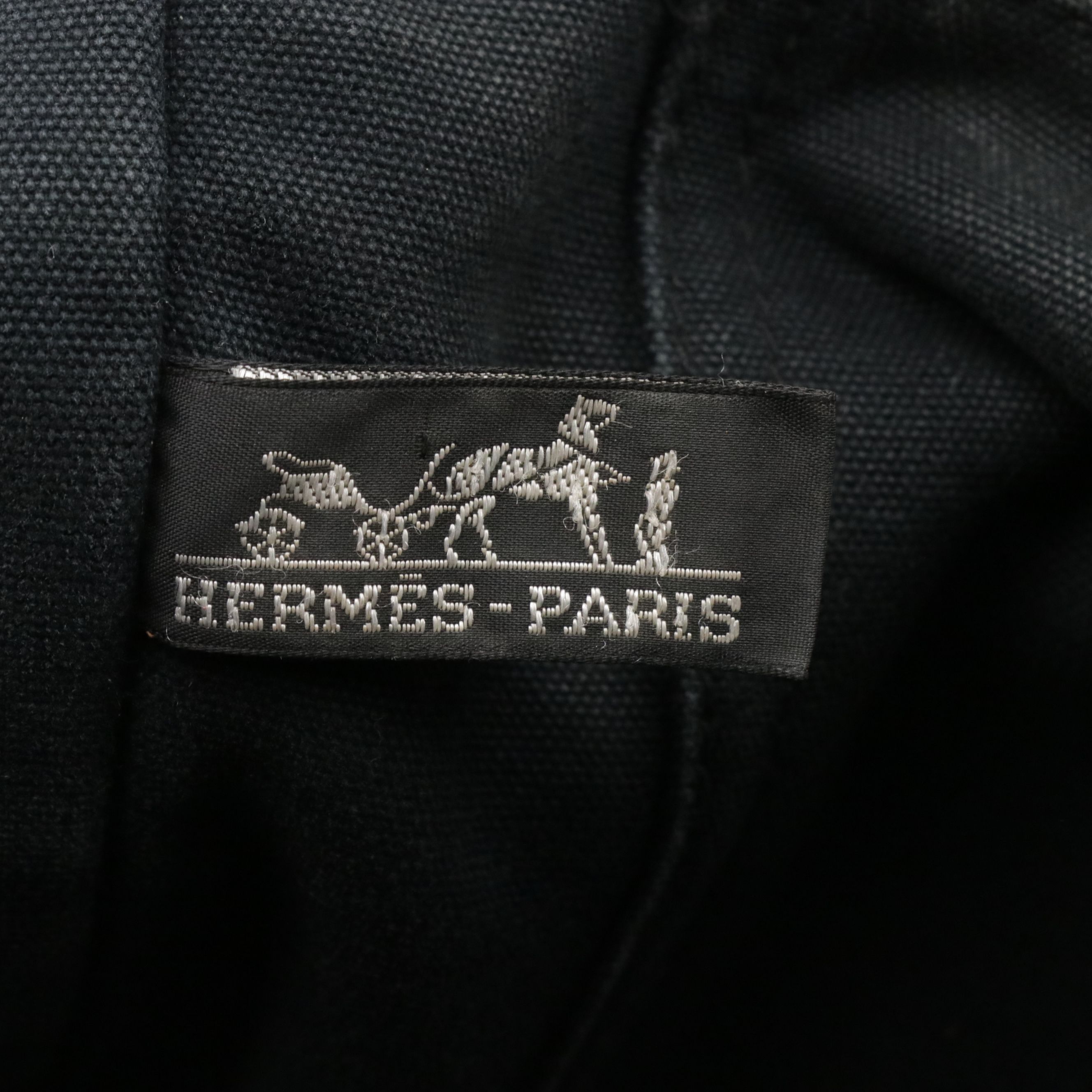 Hermès Fourre-Tout MM in Black and Grey Cotton Canvas
