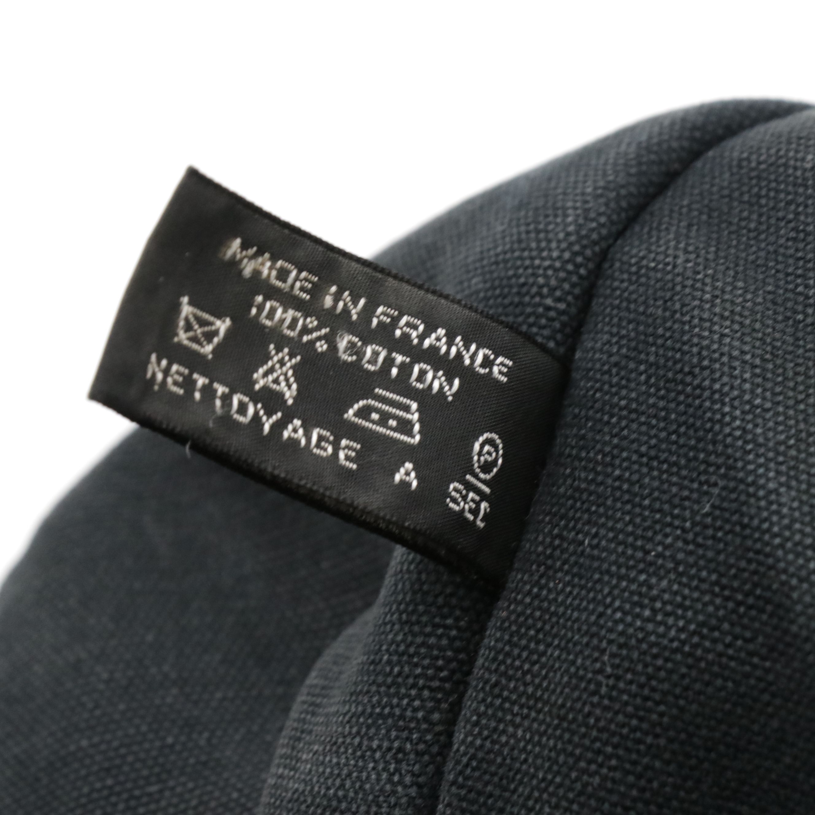 Hermès Fourre-Tout MM in Black and Grey Cotton Canvas