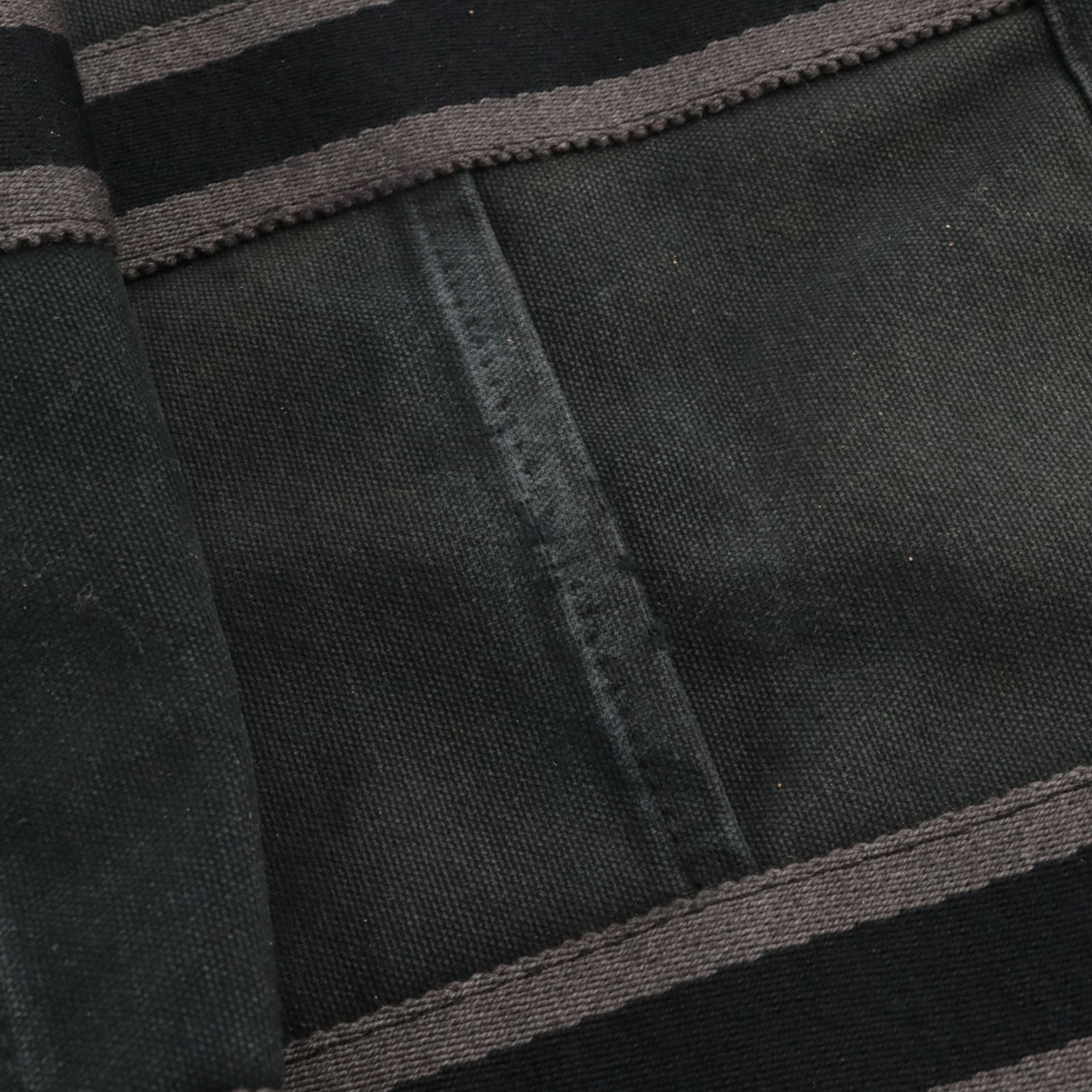 Hermès Fourre-Tout MM in Black and Grey Cotton Canvas