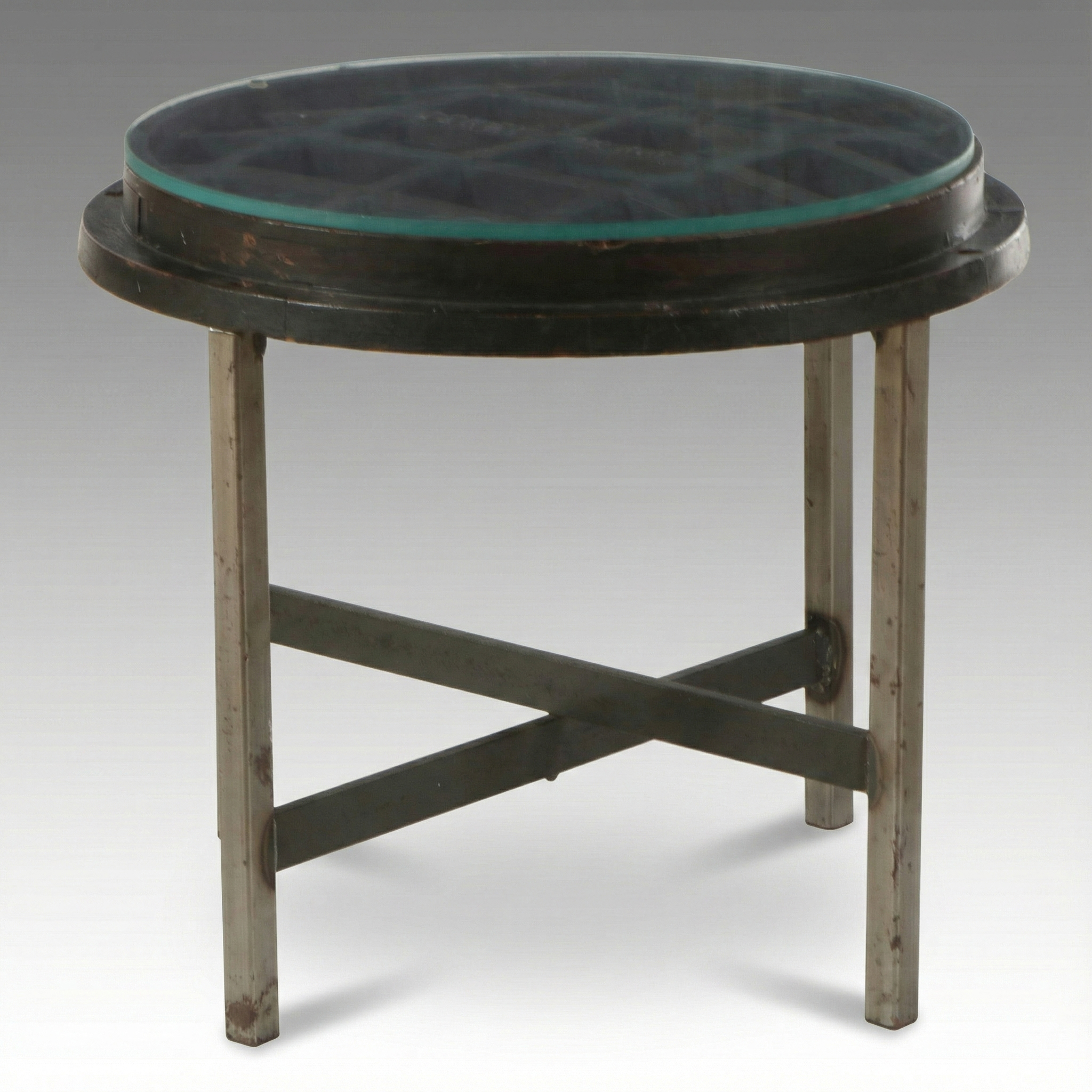 Metal Drain Cover Converted to Side Table