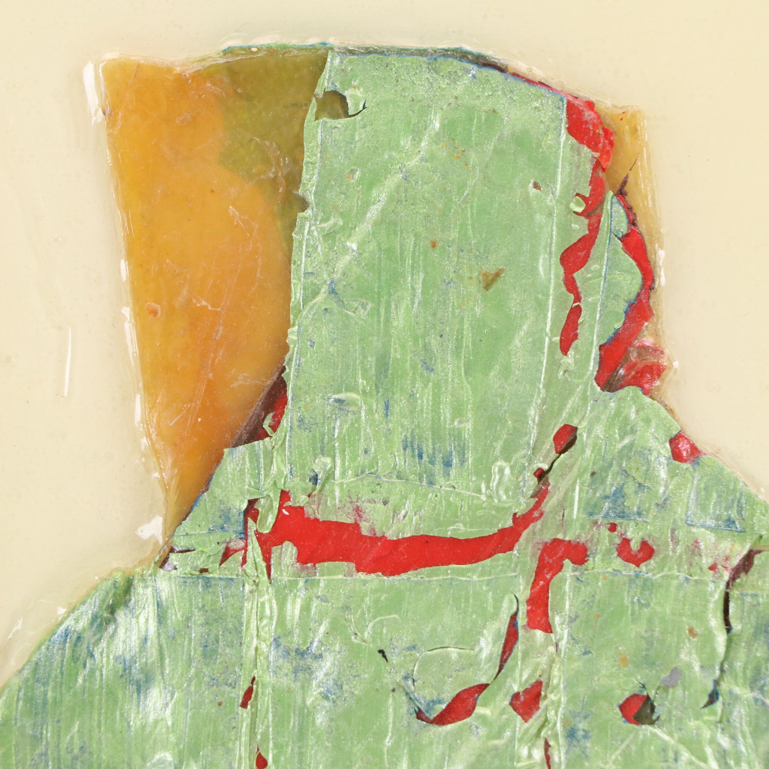 Chris Hoeting Abstract Mixed Media Wall Art with Resin, 2008