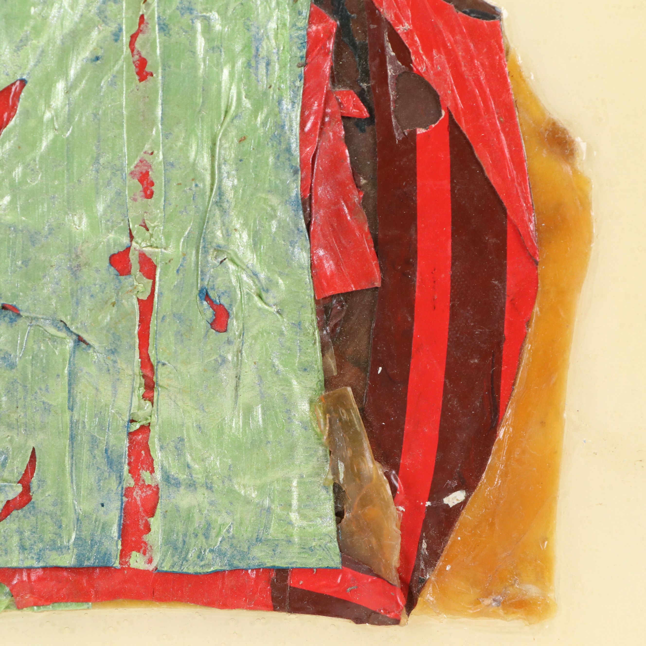 Chris Hoeting Abstract Mixed Media Wall Art with Resin, 2008