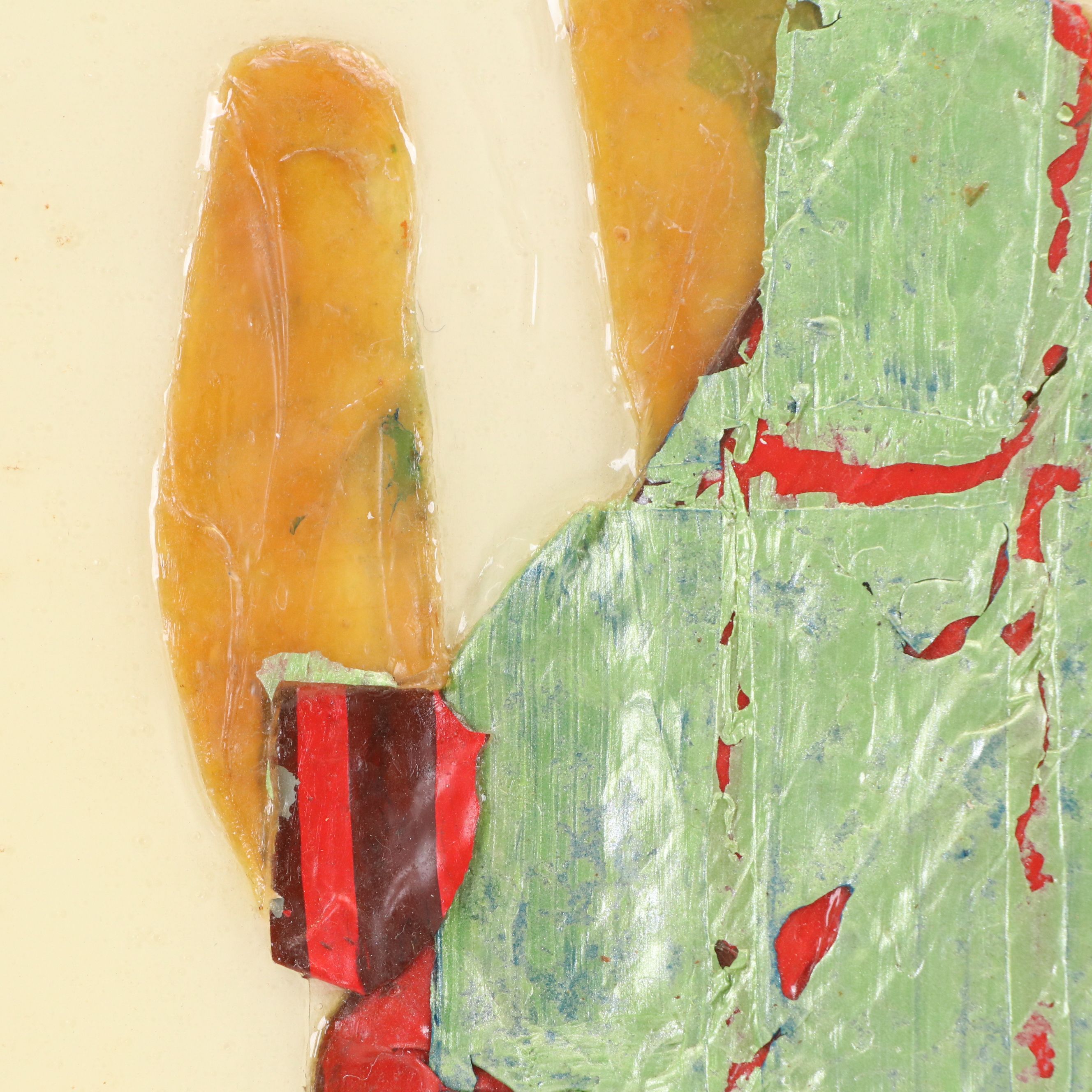 Chris Hoeting Abstract Mixed Media Wall Art with Resin, 2008