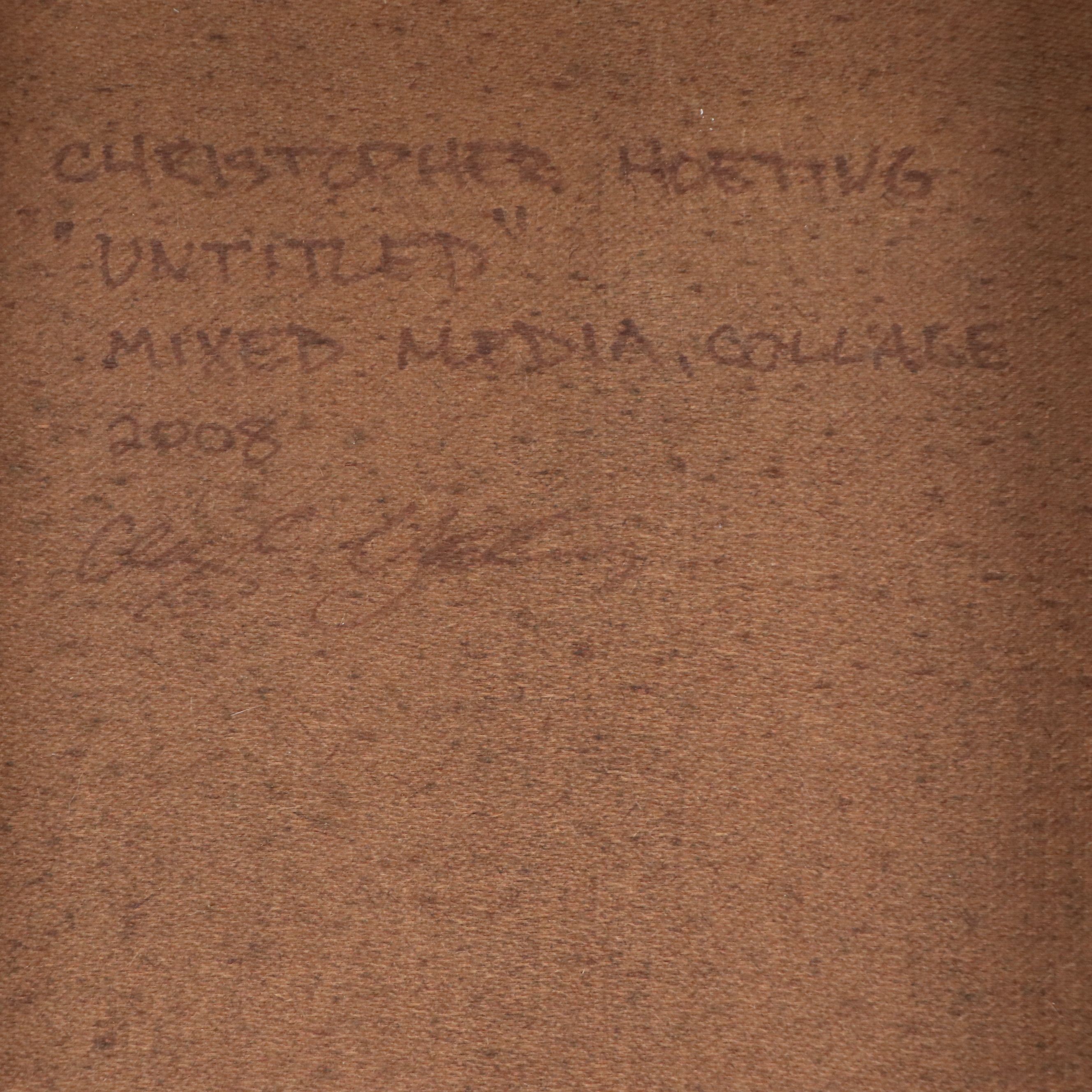 Chris Hoeting Abstract Mixed Media Wall Art with Resin, 2008