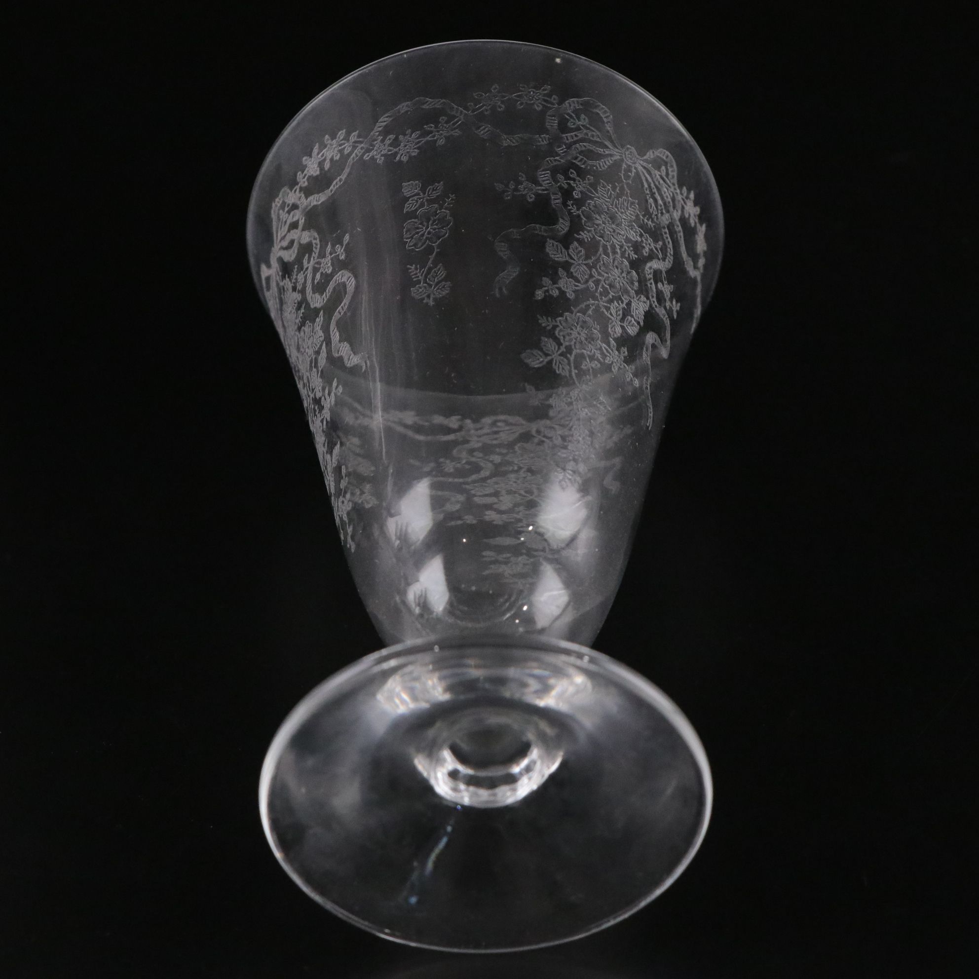 Fostoria "Romance" Juice & Cocktail Glasses with Salad Plates