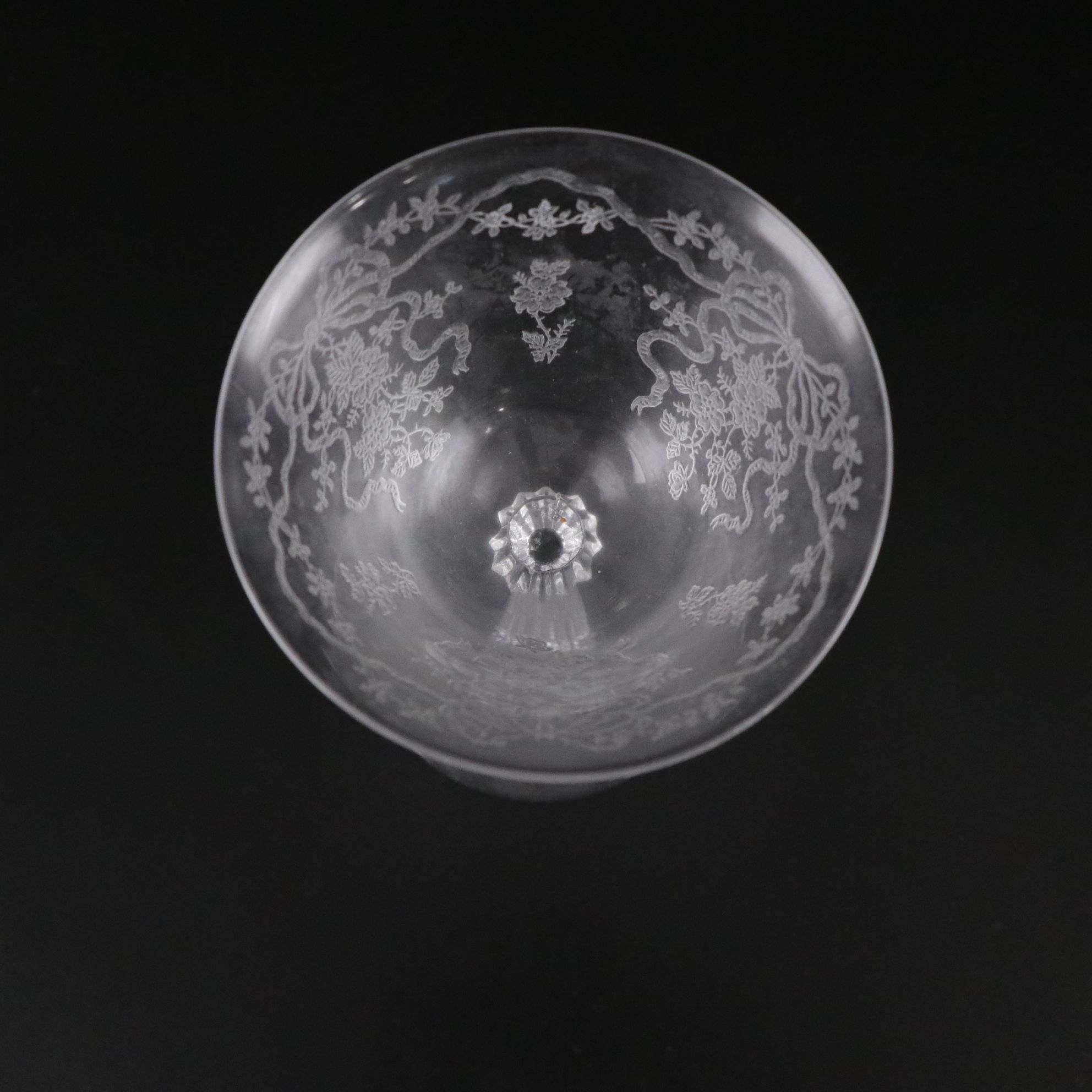 Fostoria "Romance" Juice & Cocktail Glasses with Salad Plates