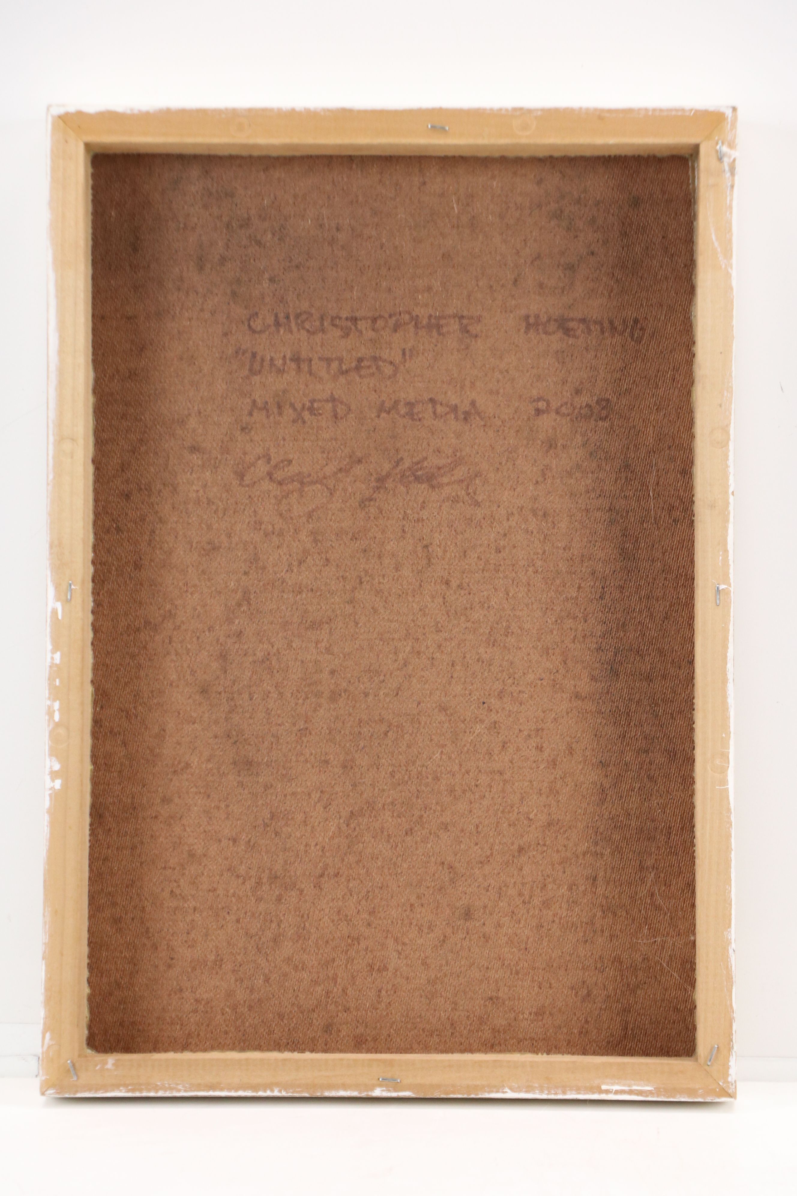 Chris Hoeting Abstract Mixed Media Wall Art with Resin, 2008