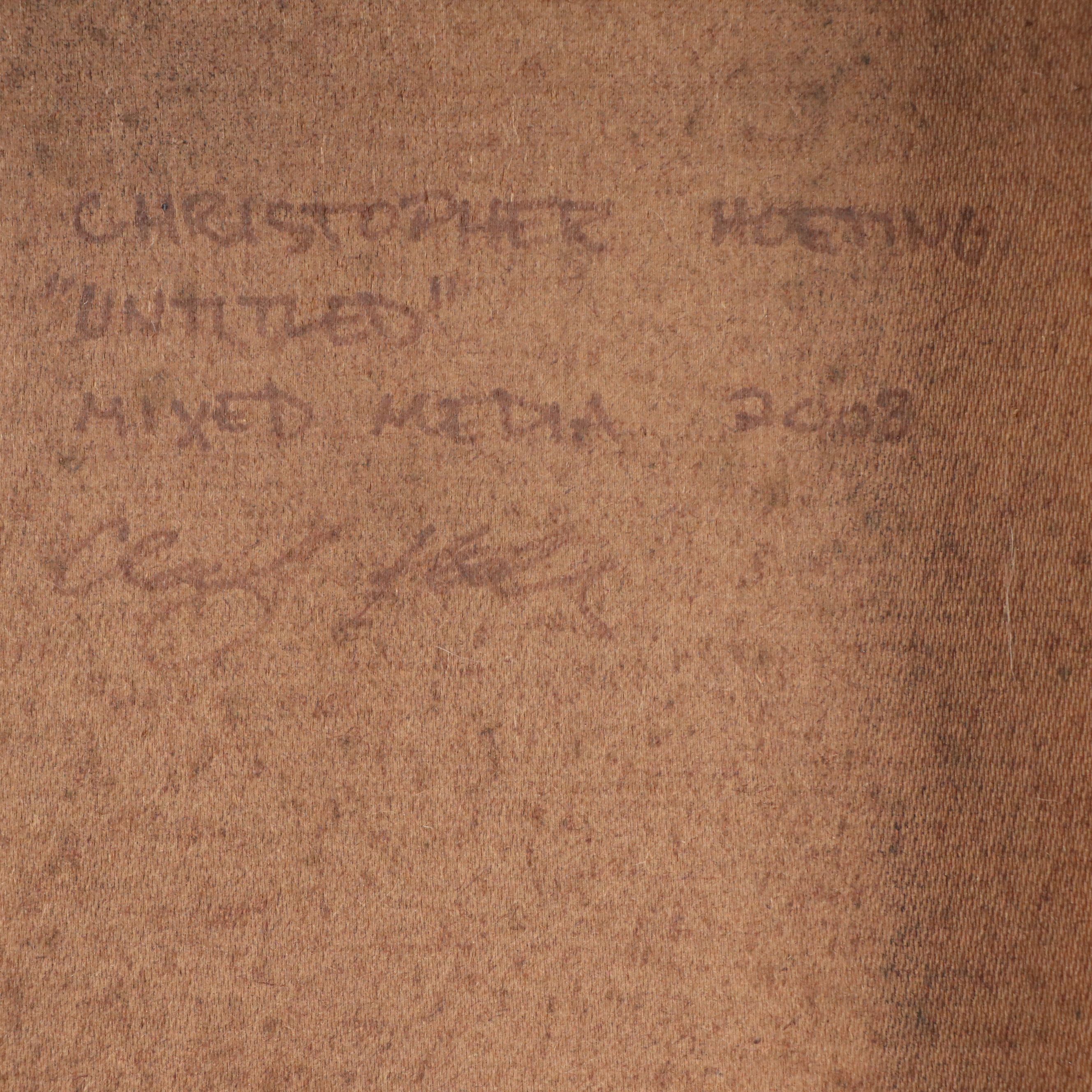 Chris Hoeting Abstract Mixed Media Wall Art with Resin, 2008