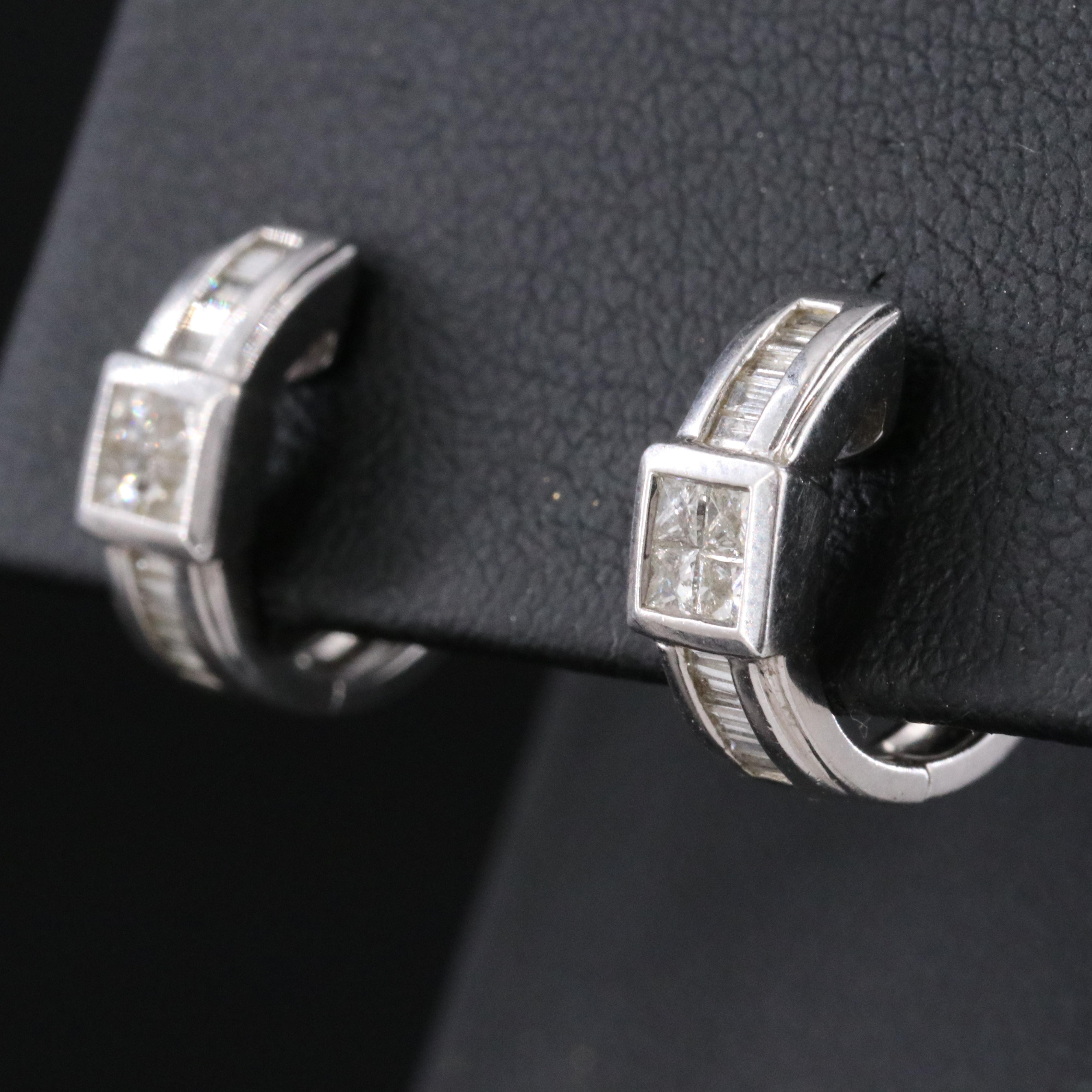 14K 0.50 CTW Diamond Huggie Hoop Earrings