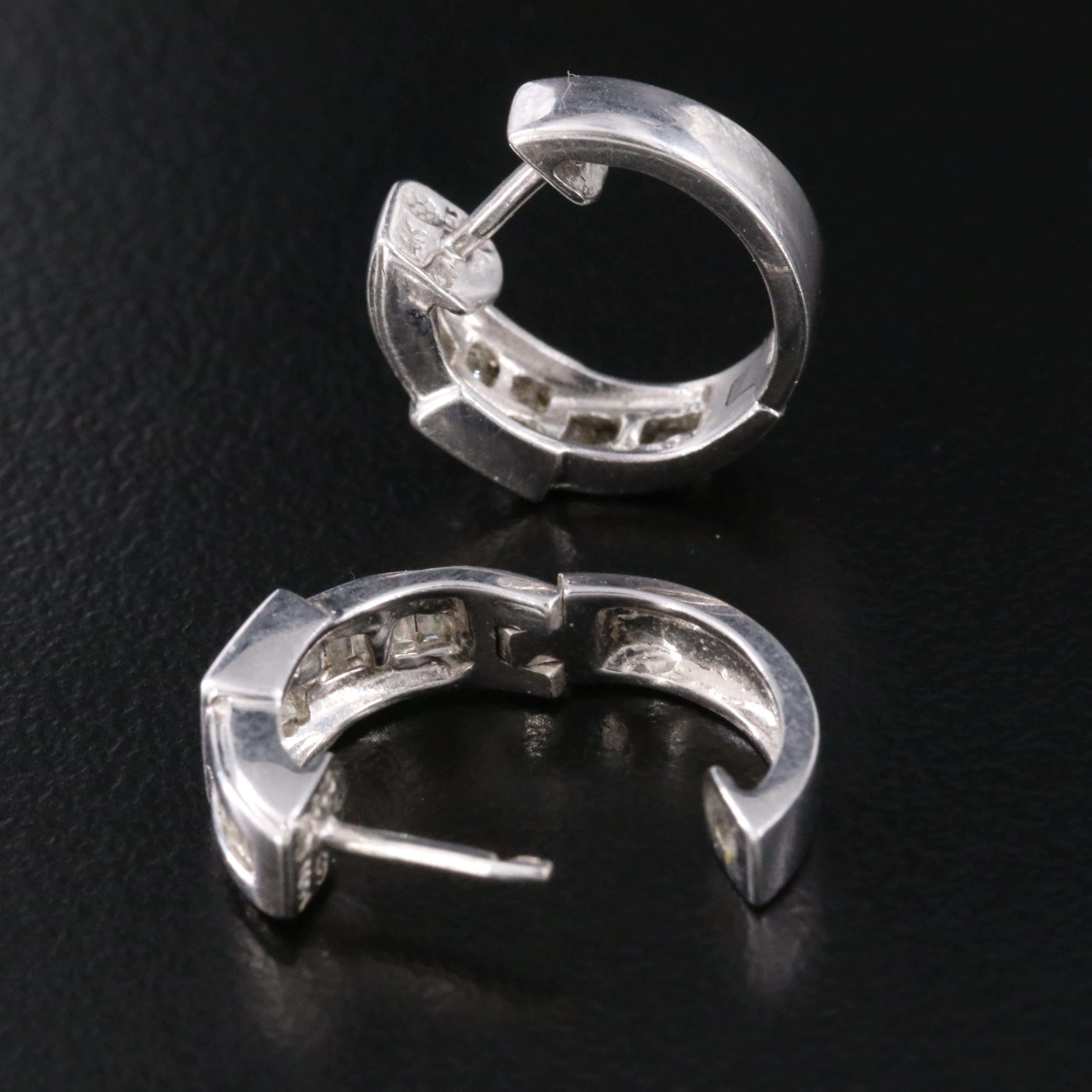 14K 0.50 CTW Diamond Huggie Hoop Earrings