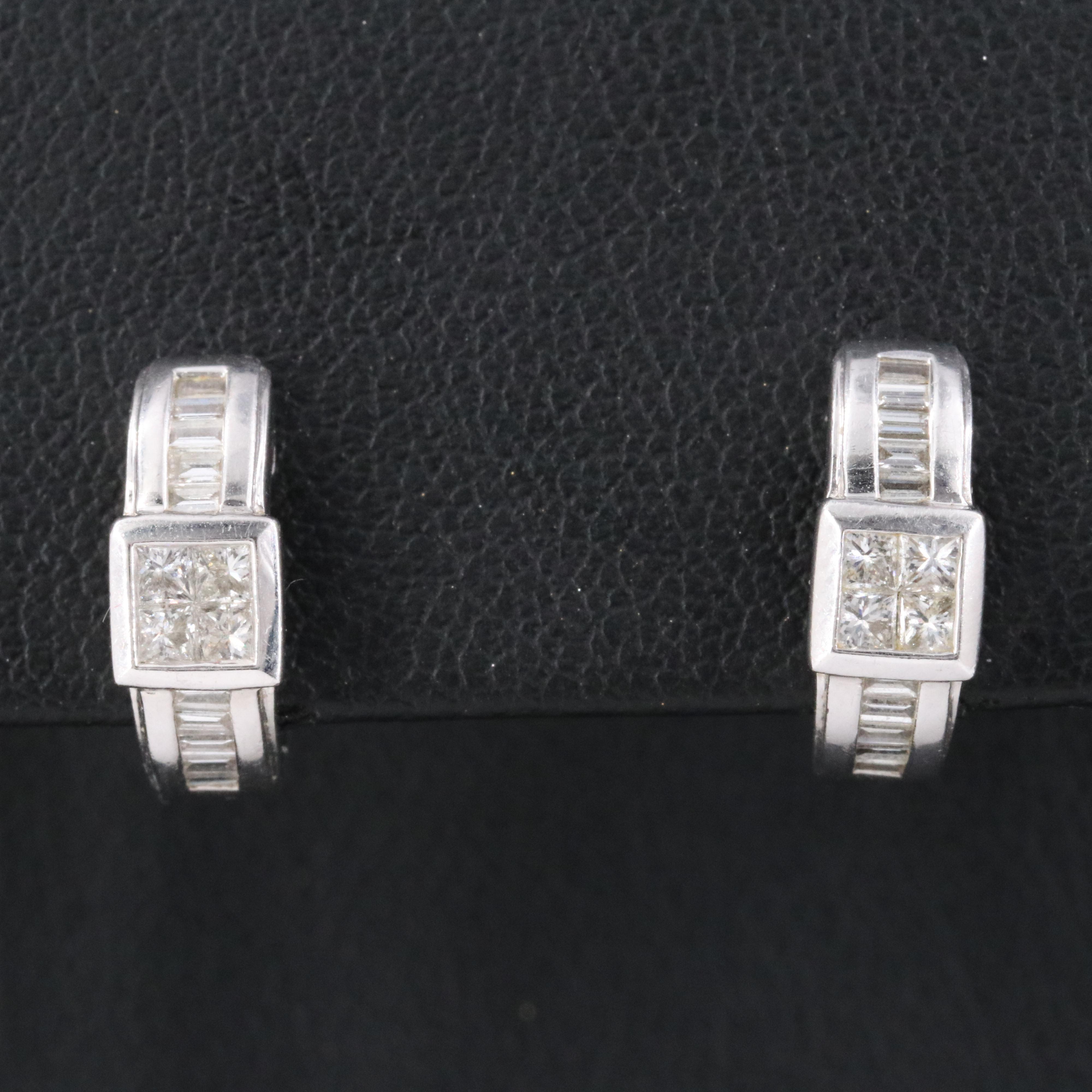14K 0.50 CTW Diamond Huggie Hoop Earrings